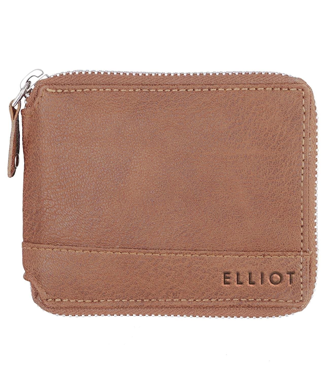 ELLIOT Zipper IV Brown Nature Friendly Vegan Leather Zipper Men Wallet