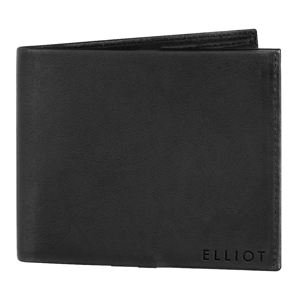 ELLIOT Elite VI Black Premium Genuine Leather Bi Fold Men Wallet