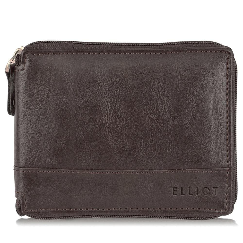 ELLIOT Zipper V Brown Nature Friendly Vegan Leather Zipper Men Wallet