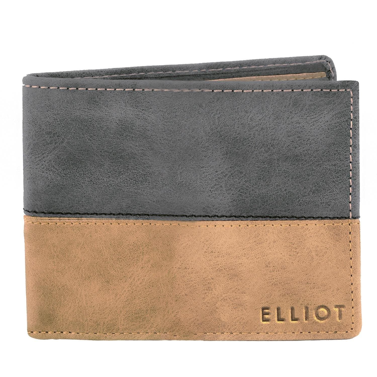ELLIOT Retro II Black Nature Friendly Vegan Leather Bi Fold Men Wallet