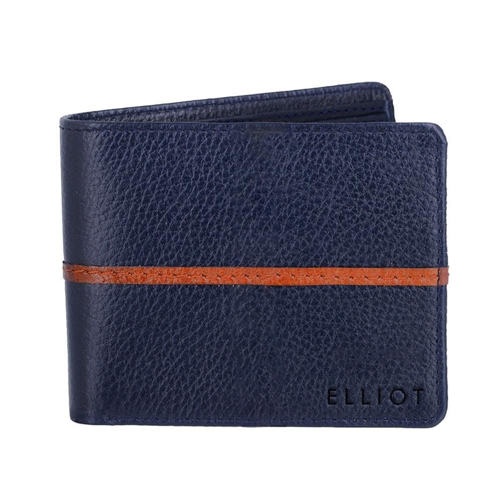 ELLIOT Newton Blue Genuine Leather Bi Fold Men Wallet