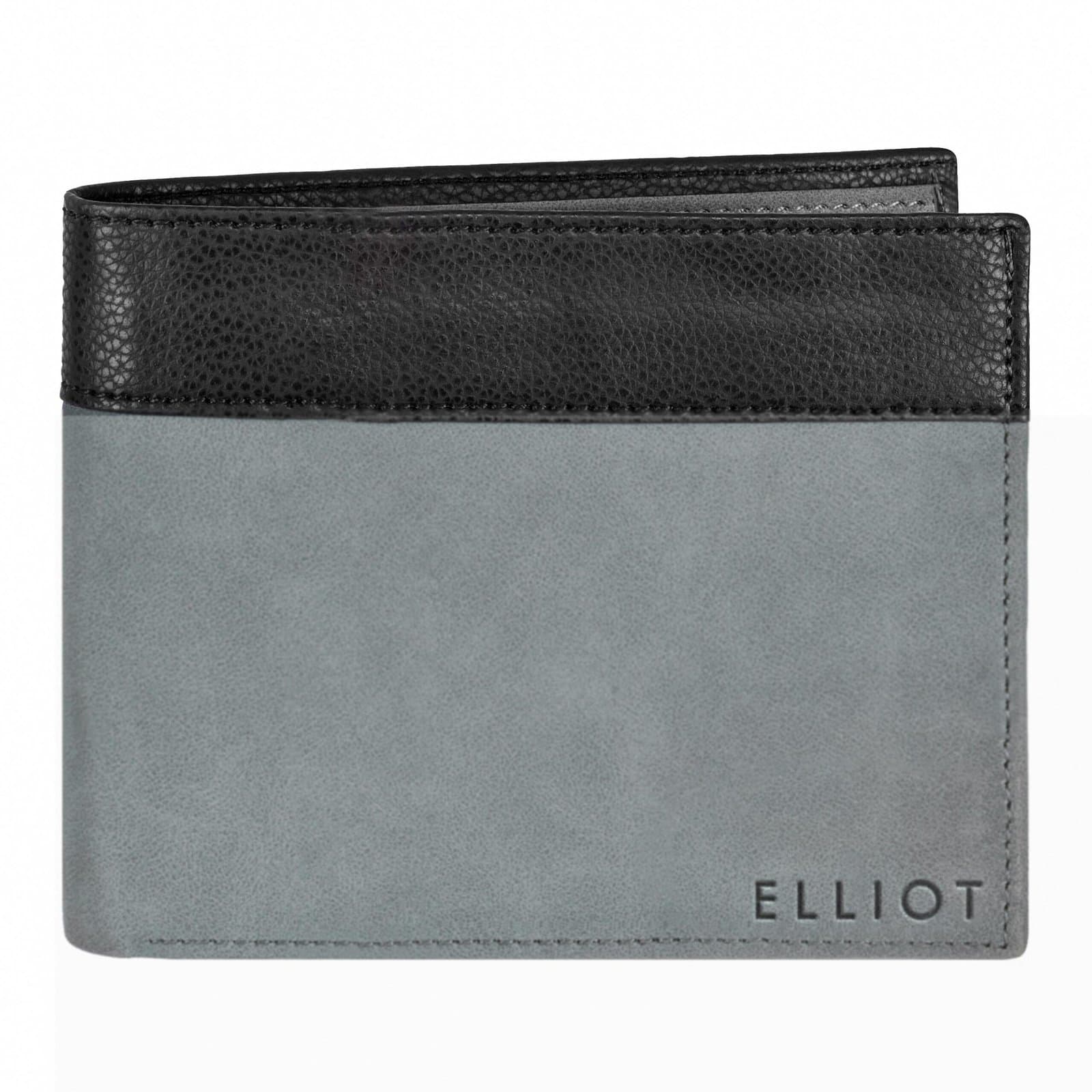 ELLIOT Zeus Grey Nature Friendly Vegan Leather Bi Fold Men Wallet