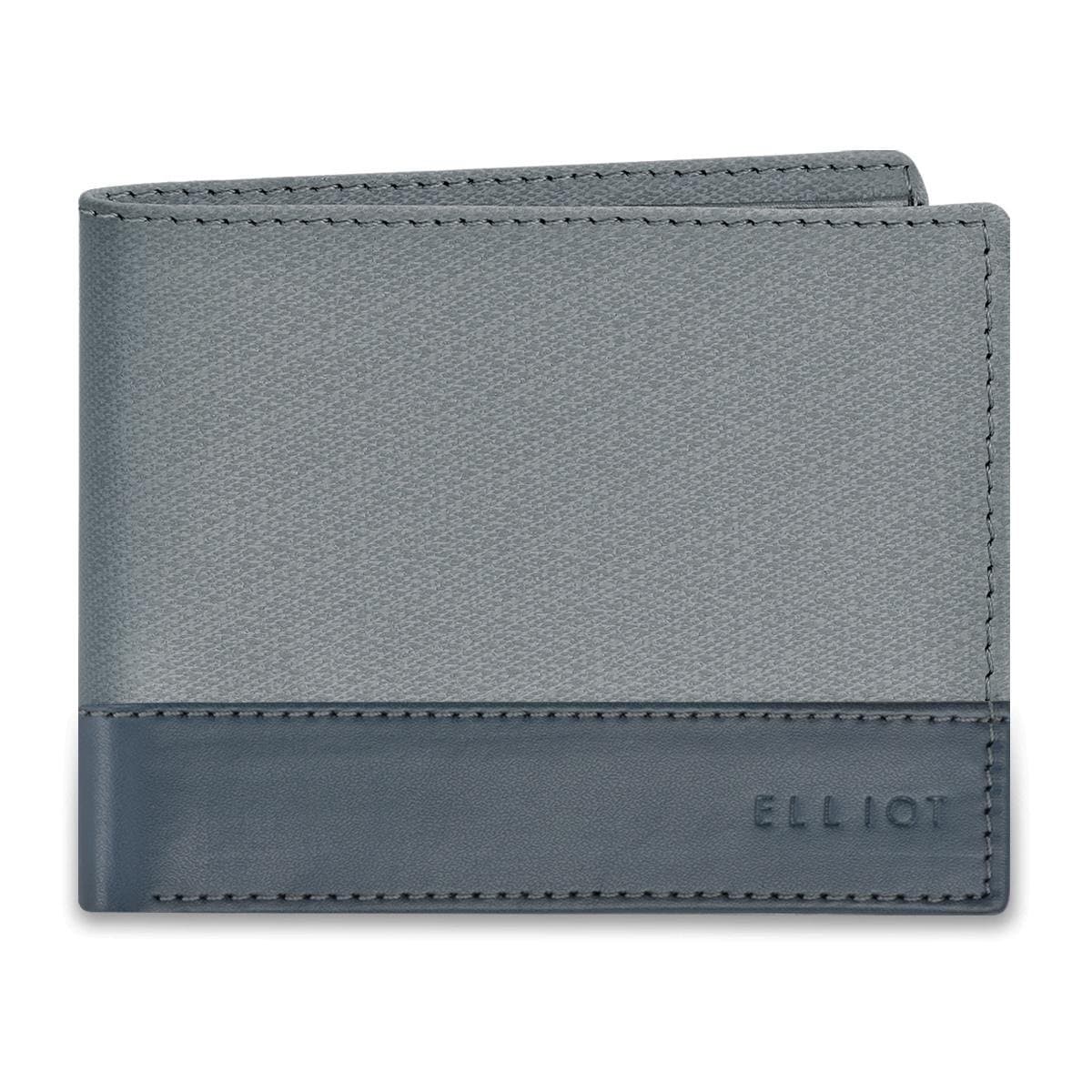 ELLIOT Zeus II Grey Nature Friendly Vegan Leather Bi Fold Men Wallet
