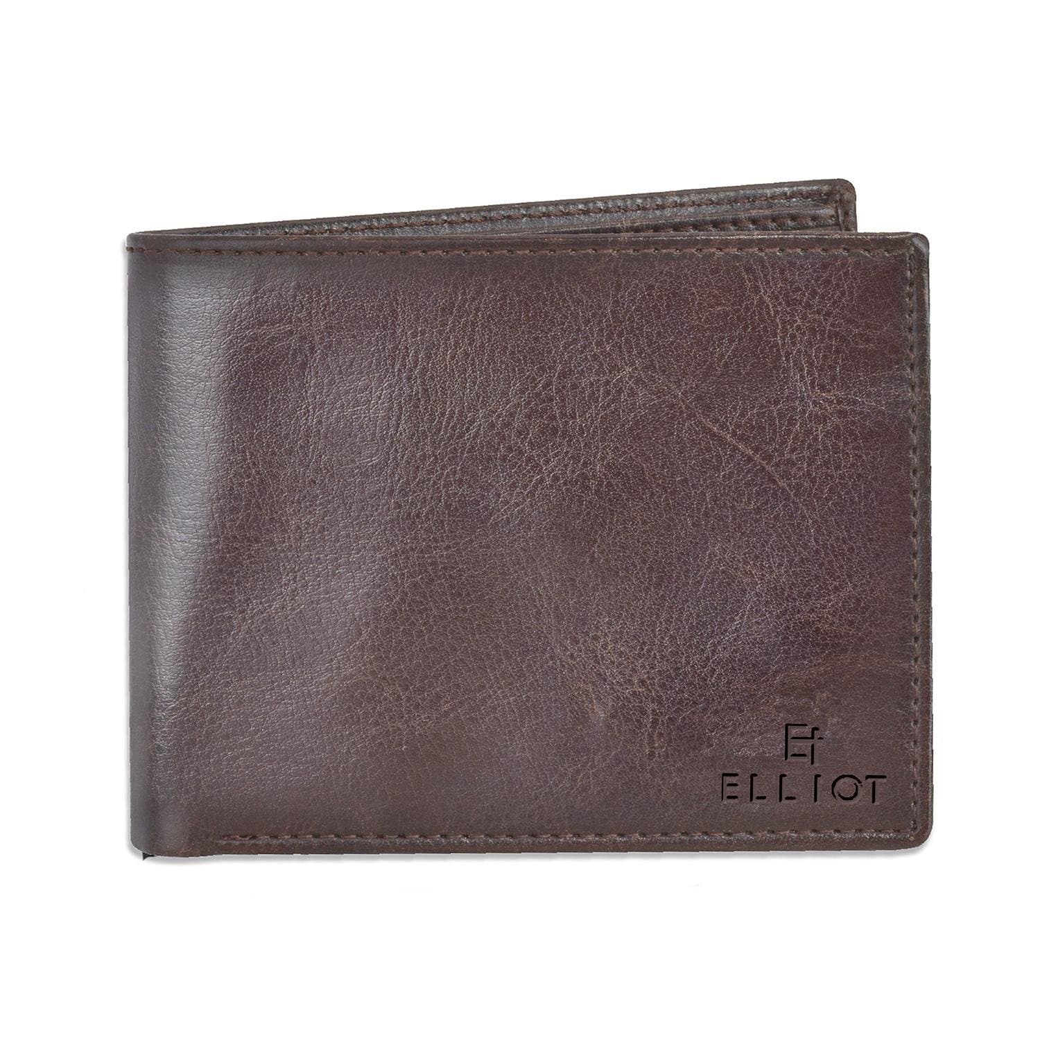 ELLIOT Brown Color Nature Friendly Vegan Leather Bi Fold Bi Fold Men Wallet