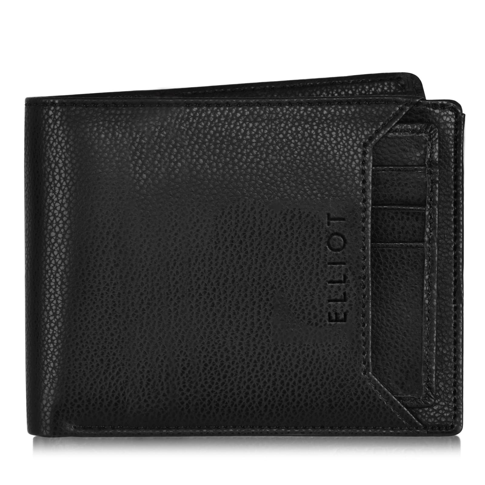 ELLIOT Duke VI Black Nature Friendly Vegan Leather Bi Fold Men Wallet
