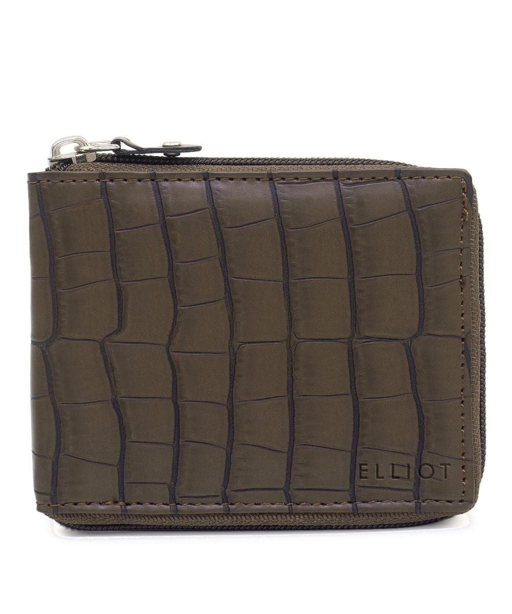 ELLIOT Brown Color Nature Friendly Vegan Leather Zipper Men Wallet