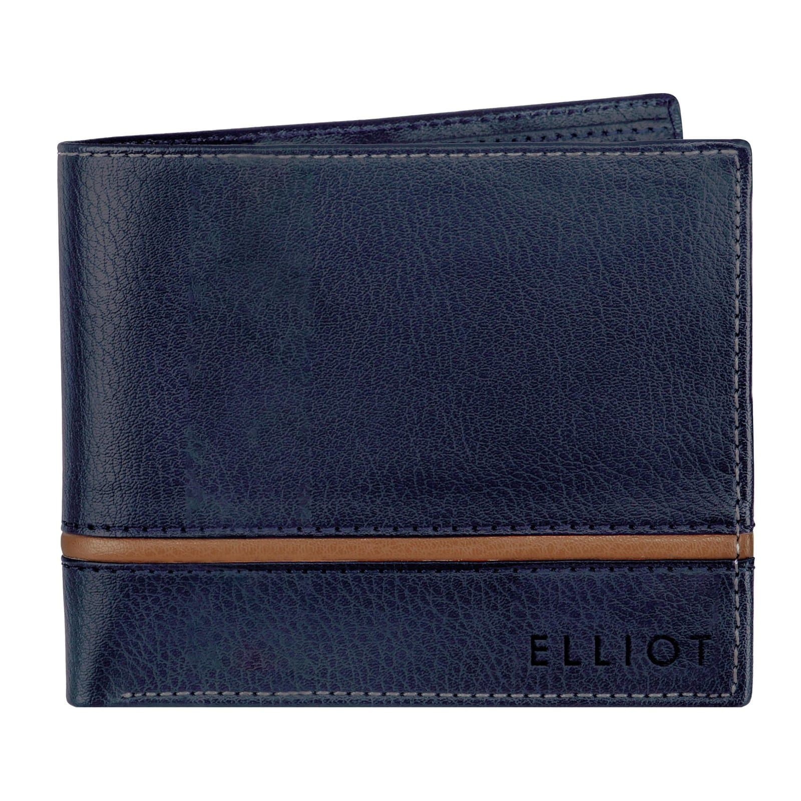 ELLIOT Duke III Blue Leather Bi Fold Men Wallet