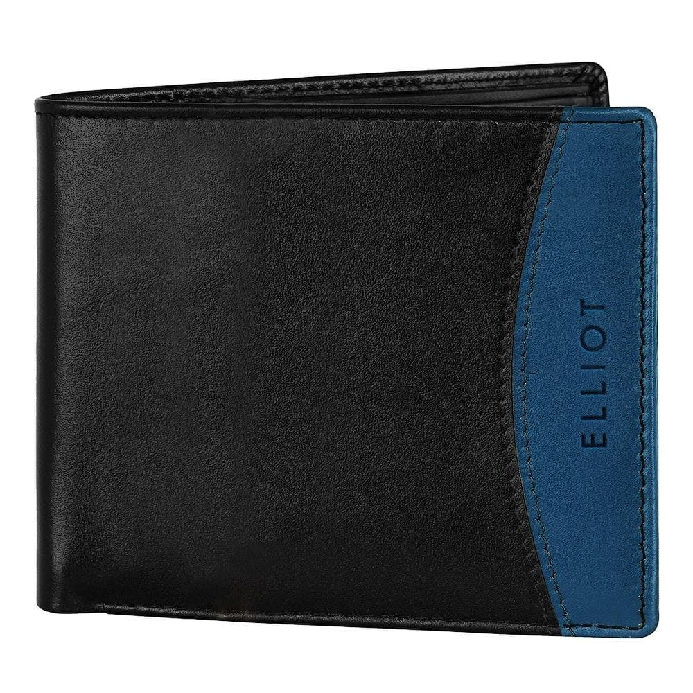 ELLIOT Elite Black Premium Genuine Leather Bi Fold Men Wallet