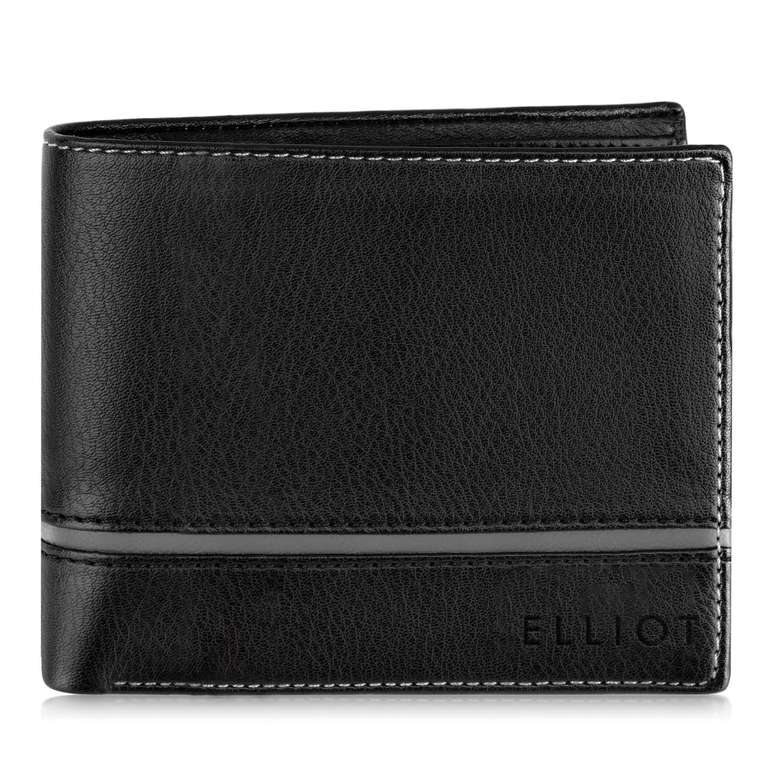 ELLIOT Duke III Black Leather Bi Fold Men Wallet
