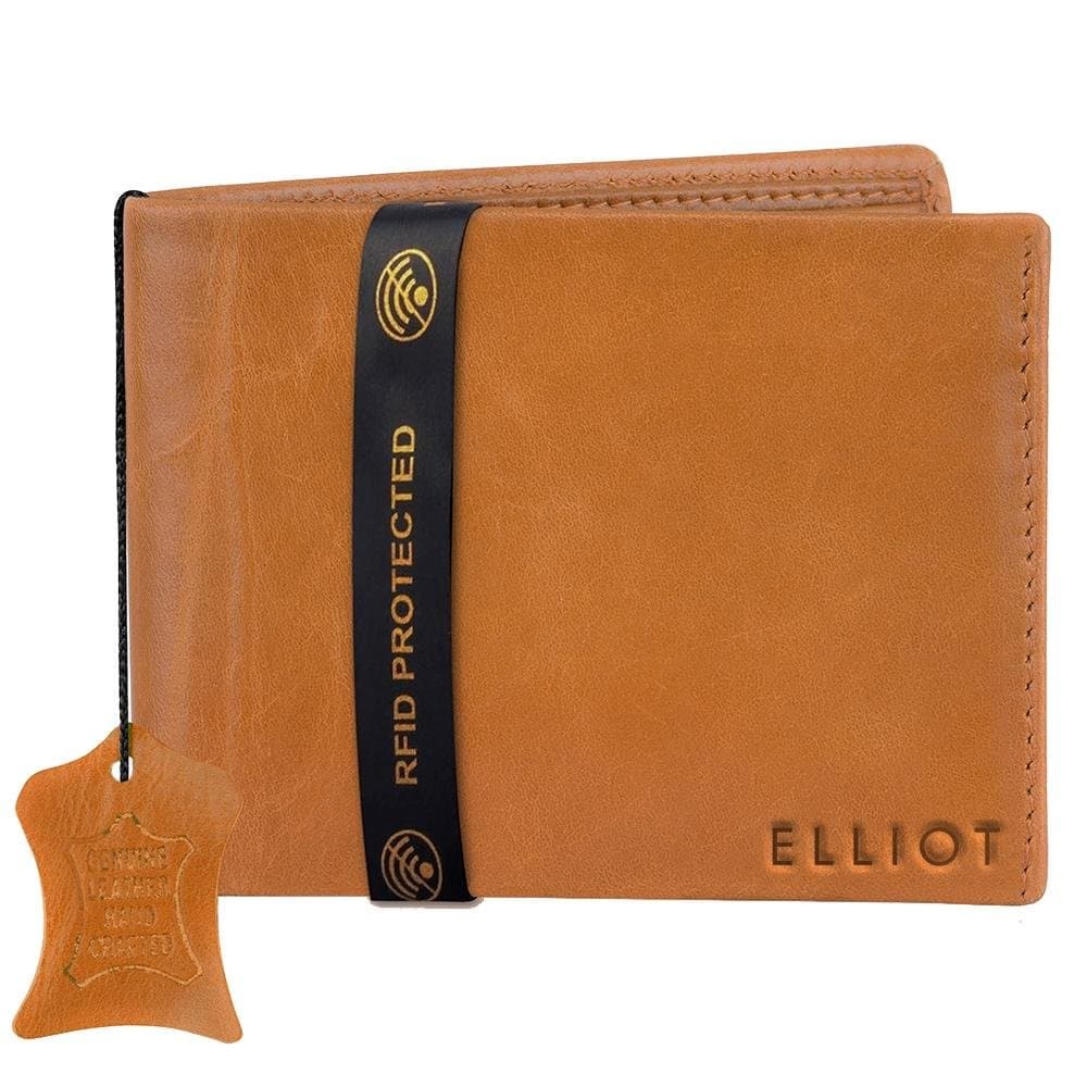 ELLIOT Imperial VI Beige Leather Bi Fold Men Wallet