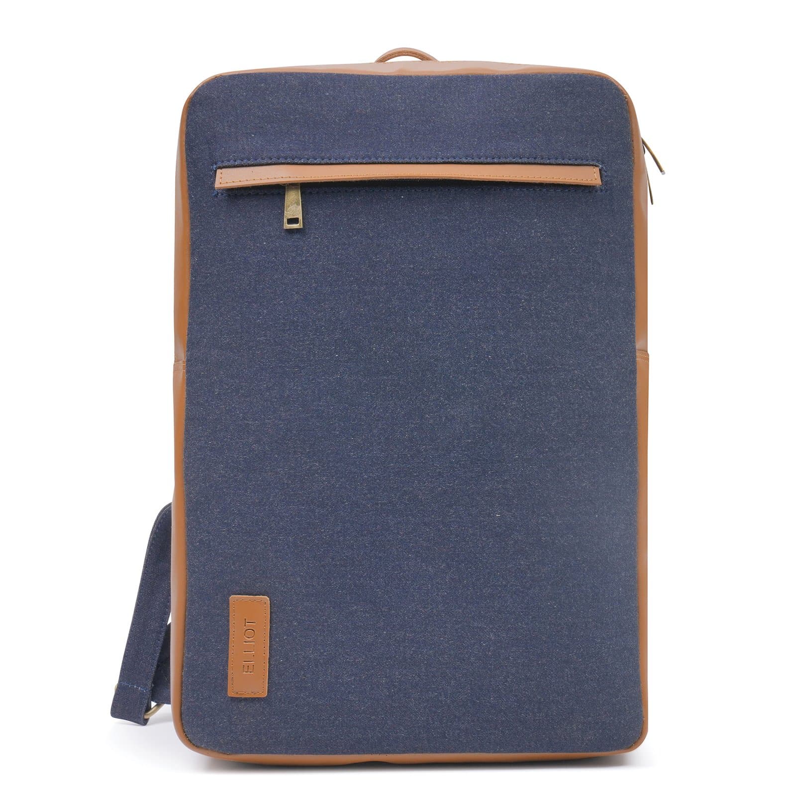 Elliot Jeans Series 16-Inch Blue Laptop Bag | Premium Jeans Fabric with Vegan Leather | Multi-Pocket Backpack for Office, School, Travel Use