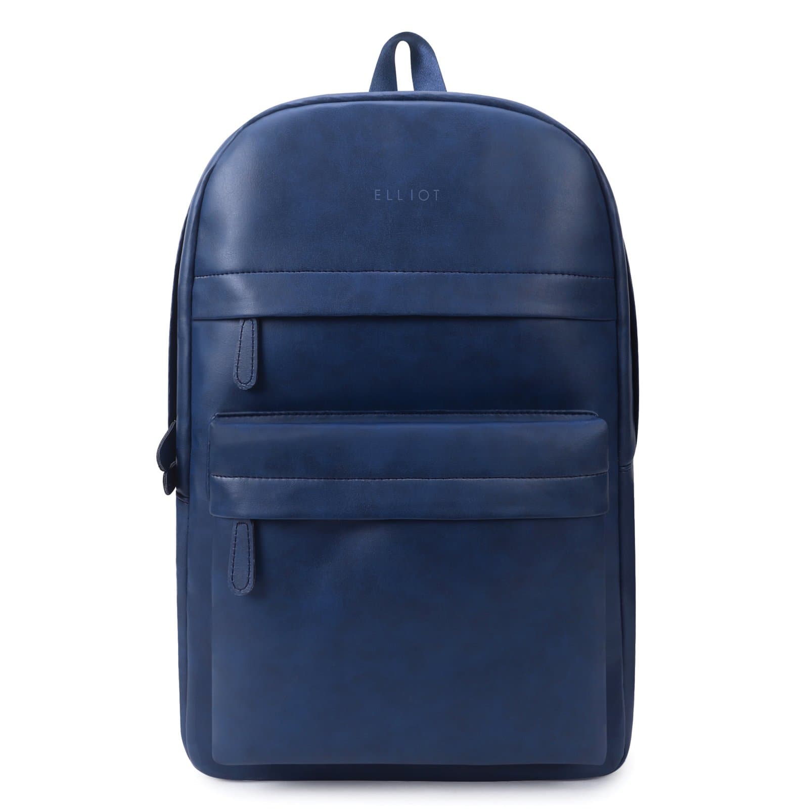 Elliot Veteran II Series Blue Vegan Leather Backpack with Top Handle, Professional and Casual Use and Suitable for 15-Inch Laptop