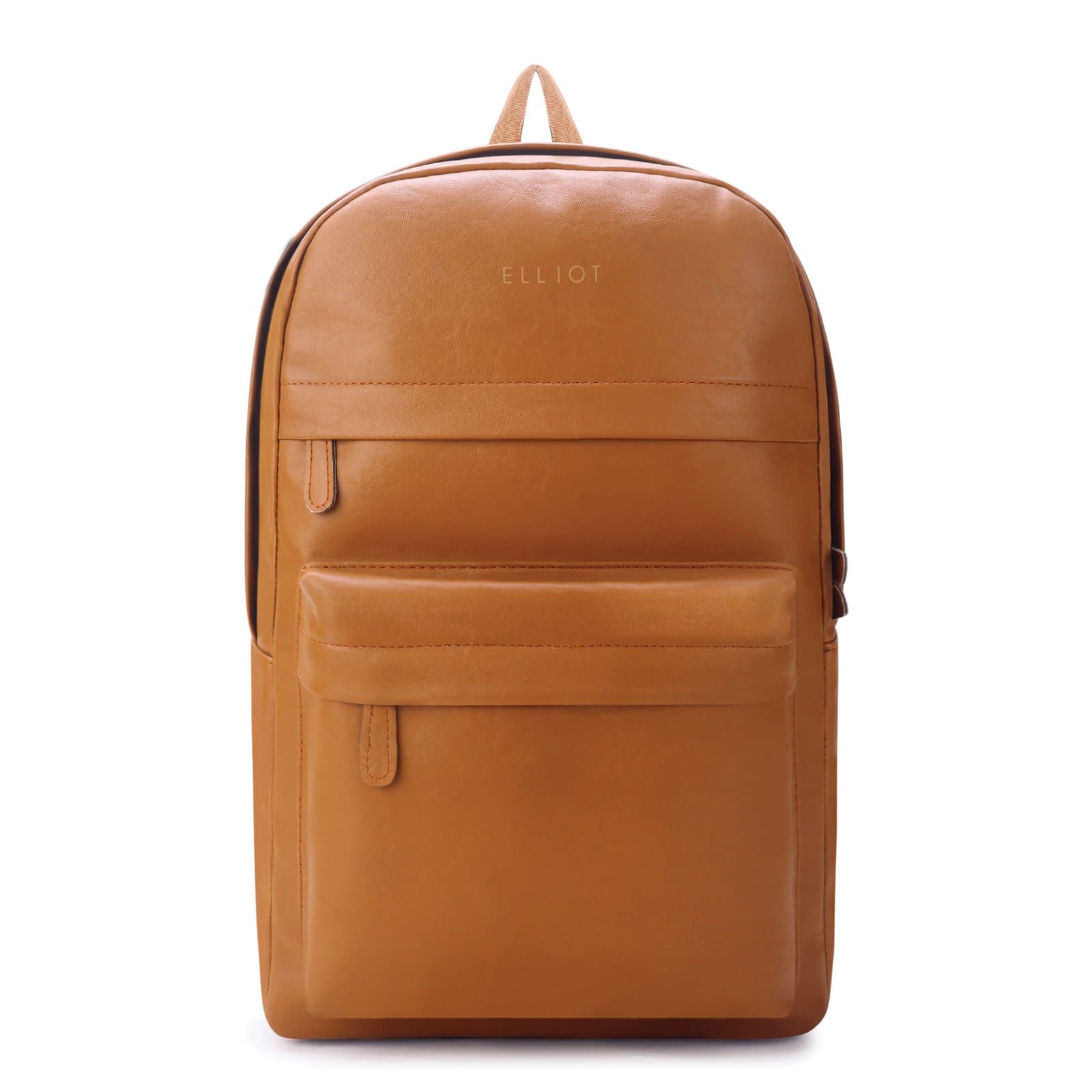 Elliot Veteran II Series Tan Vegan Leather Backpack with Top Handle Professional and Casual Use and Suitable for 15-Inch Laptop, Unisex
