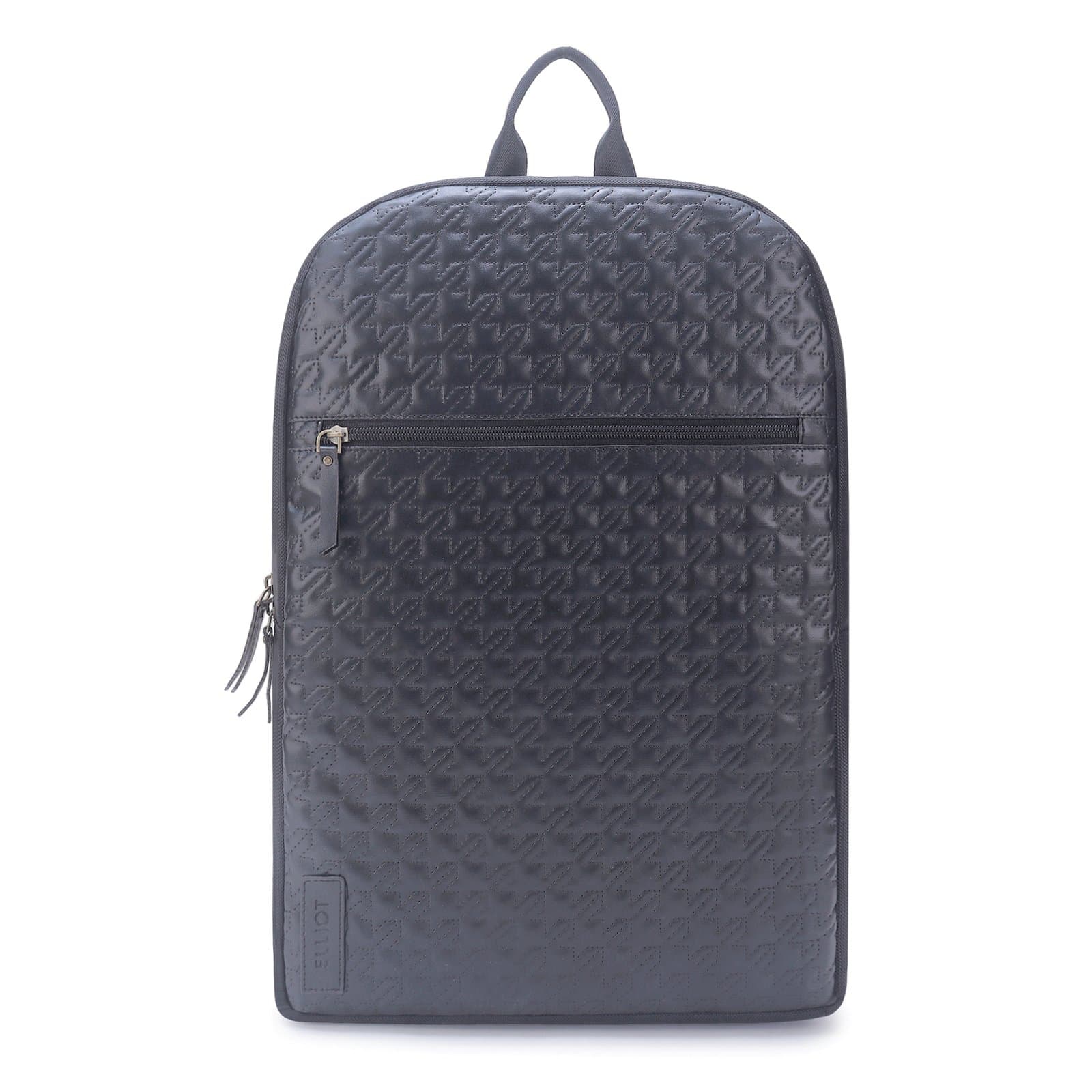 Elliot Veteran III Series Black Vegan Leather Backpack with Top Handle Professional and Casual Use and Suitable for 15-Inch Laptop, Unisex