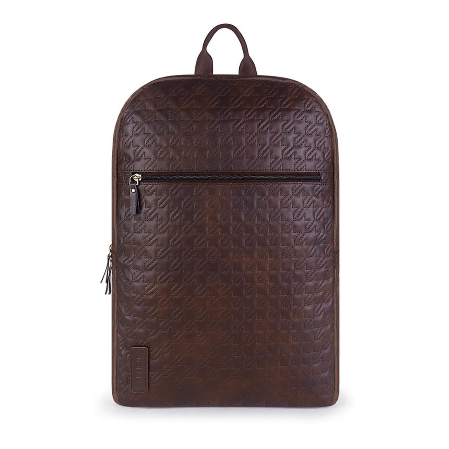 Elliot Veteran III Series Brown Vegan Leather Backpack with Top Handle Professional and Casual Use and Suitable for 15-Inch Laptop, Unisex