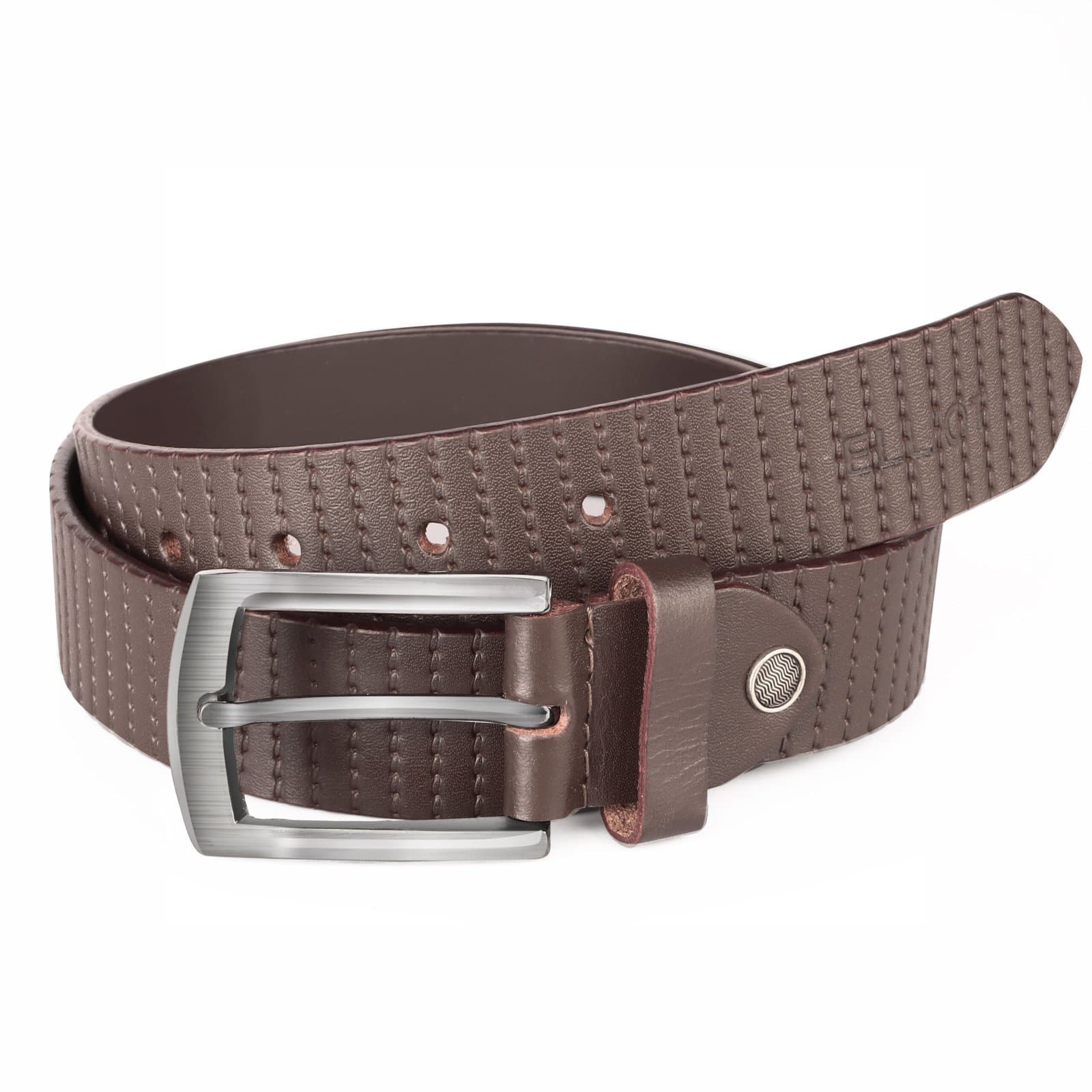 Elliot Men’s Belt Casual II Natural Leather, Screw Buckle, Classic Brown, Ideal for Office & Everyday Use, 42 Inches – 35mm, Warranty Included