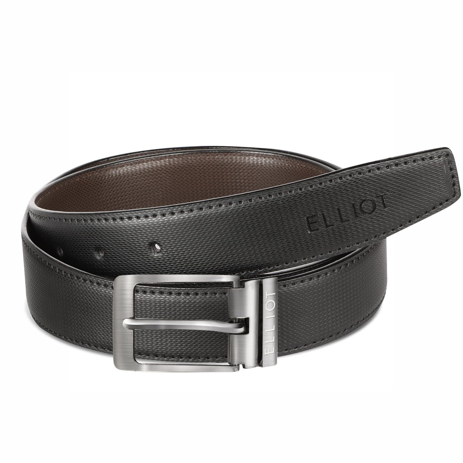 Elliot Magnum Vegan Leather Reversible Belt for Men, Black & Brown Colors, 42 Inches, Ideal for Work, Functions & Daily Use, 30mm Width, Formal Style