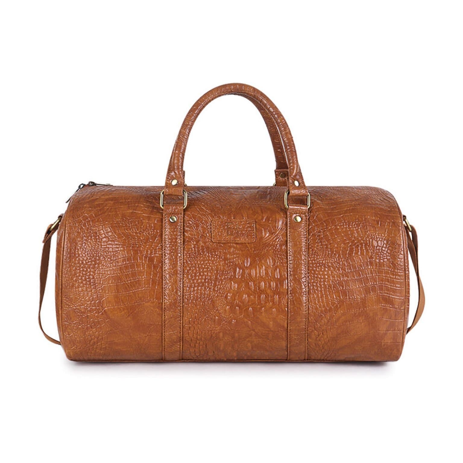 Elliot Animal Series Unisex Travel Duffle Bag | Premium Tan Vegan Leather, Multiple Compartments | Ideal for Travel, Business Trips | 6-Month Warranty