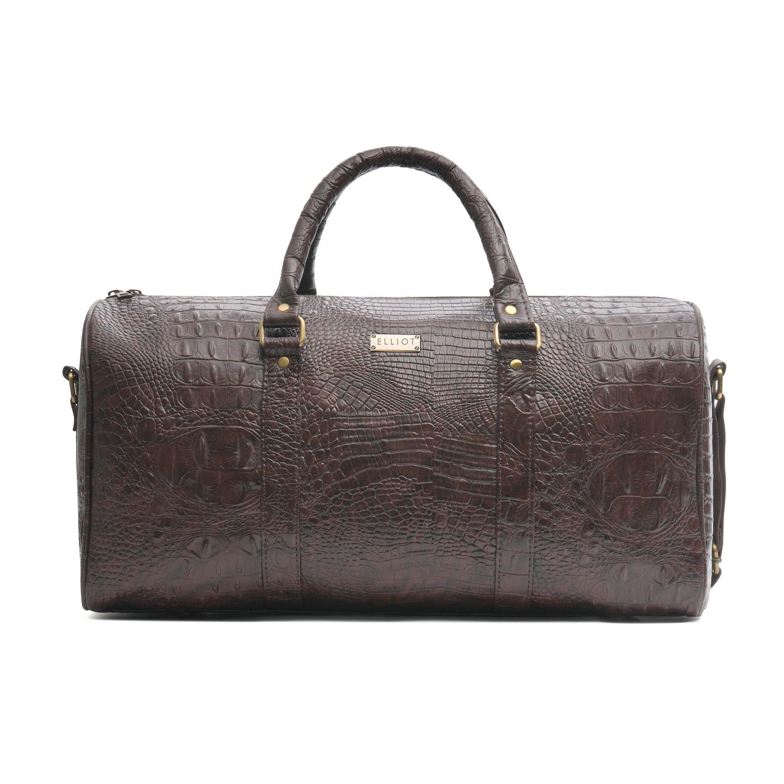 Elliot Animal Series Unisex Travel Duffle Bag | Premium Brown Vegan Leather, Multiple Compartments | Ideal for Travel, Business Trips | 6-Month Warranty