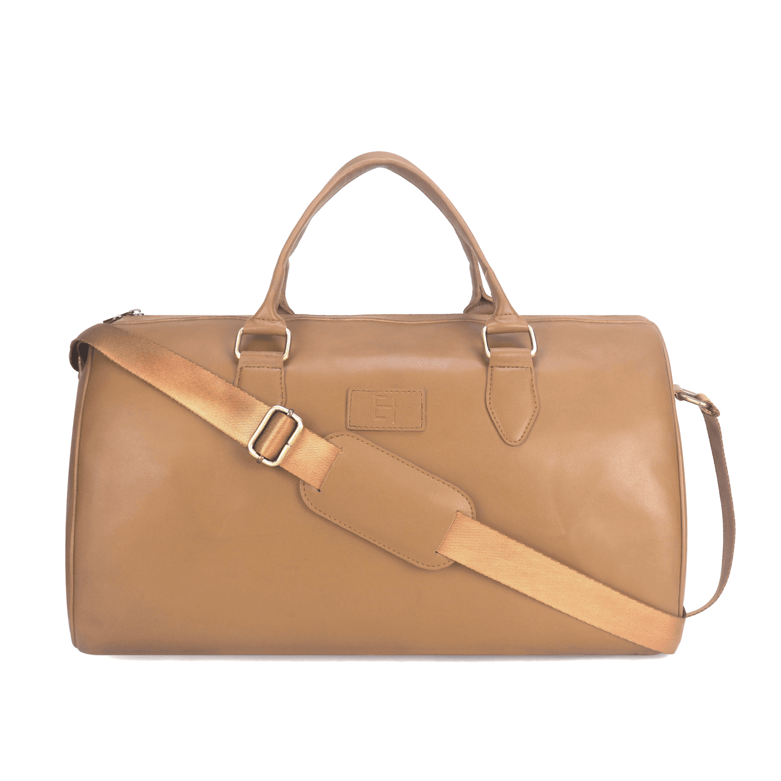 Elliot Apollo II Vegan Leather Duffel Bag – Tan Color, 1 Main Compartment, 2 Handles, Adjustable Strap, Travel, Office & Gym Use, 6-Month Warranty, 45x26x23 cm