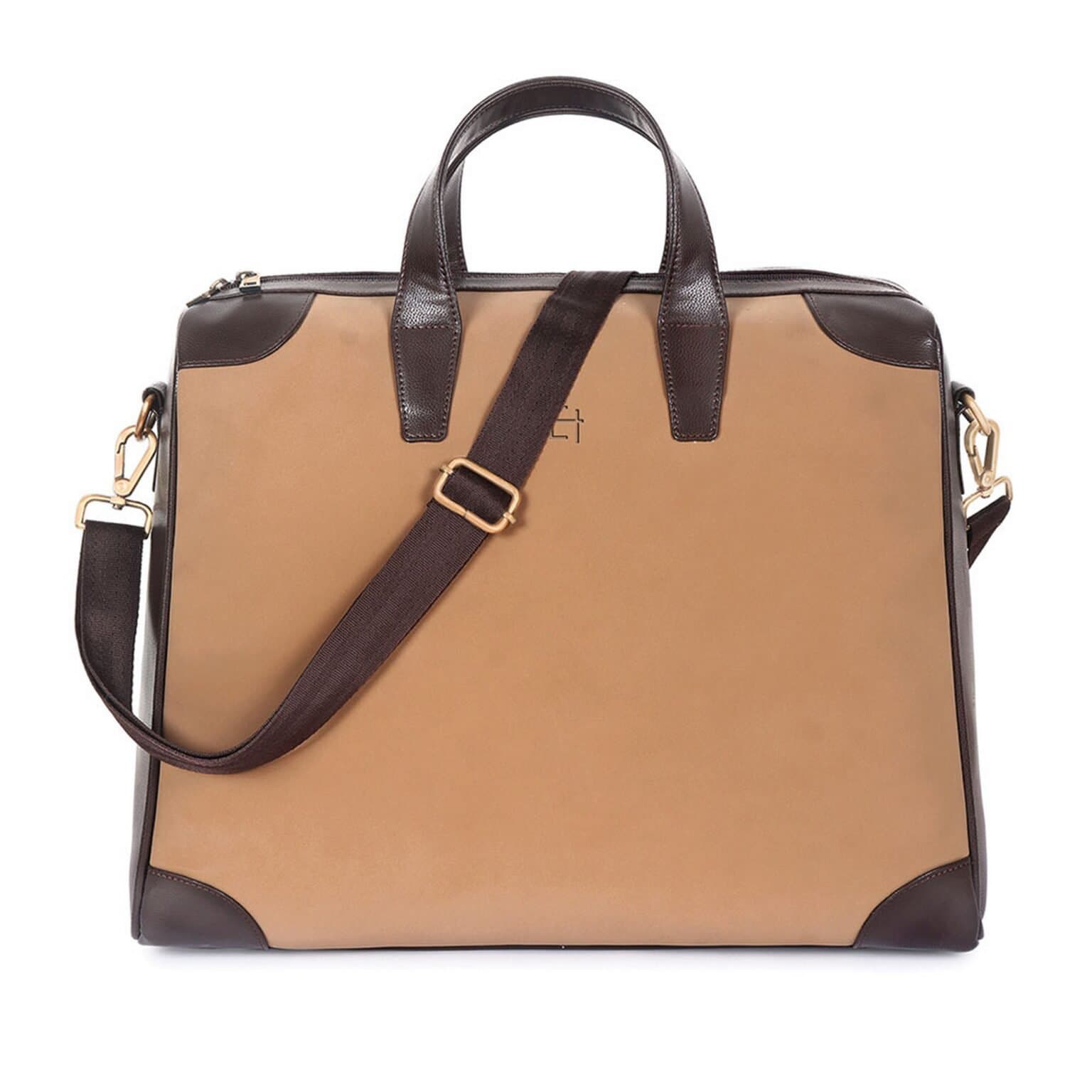 Elliot Aristocrat II Series Unisex Luggage Bag | Premium Tan Vegan Leather, Inner Storage | Perfect for Daily Commute, Business Travel, or Getaways | 6-Month Warranty