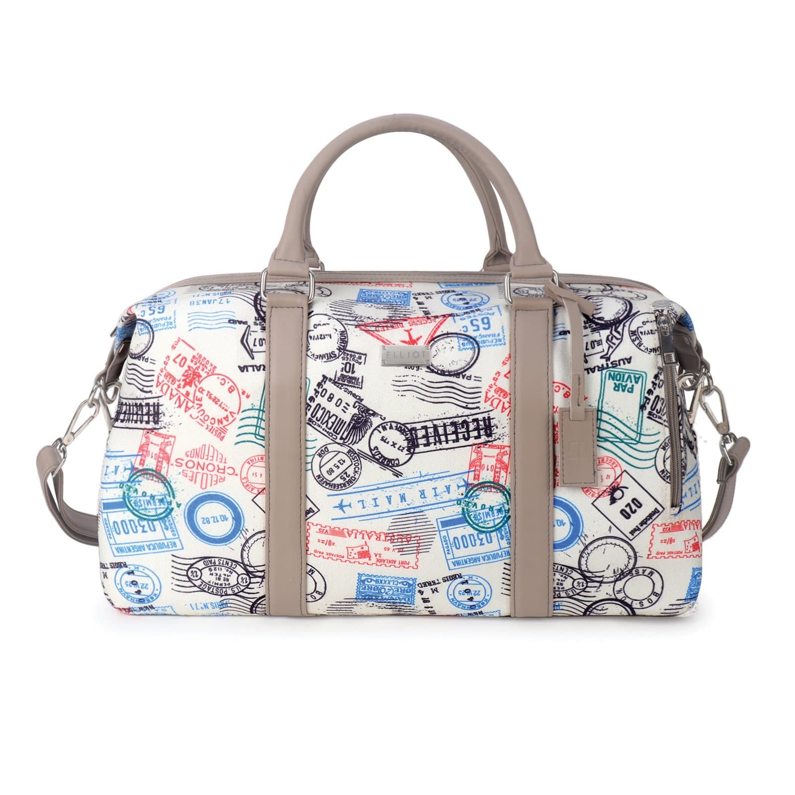 Elliot Art Series Travel Duffel Bag | Unisex Multicolour Canvas Bag with Outer & Inner Pockets | Detachable Strap + Zip Closure | Perfect for Office & Travel