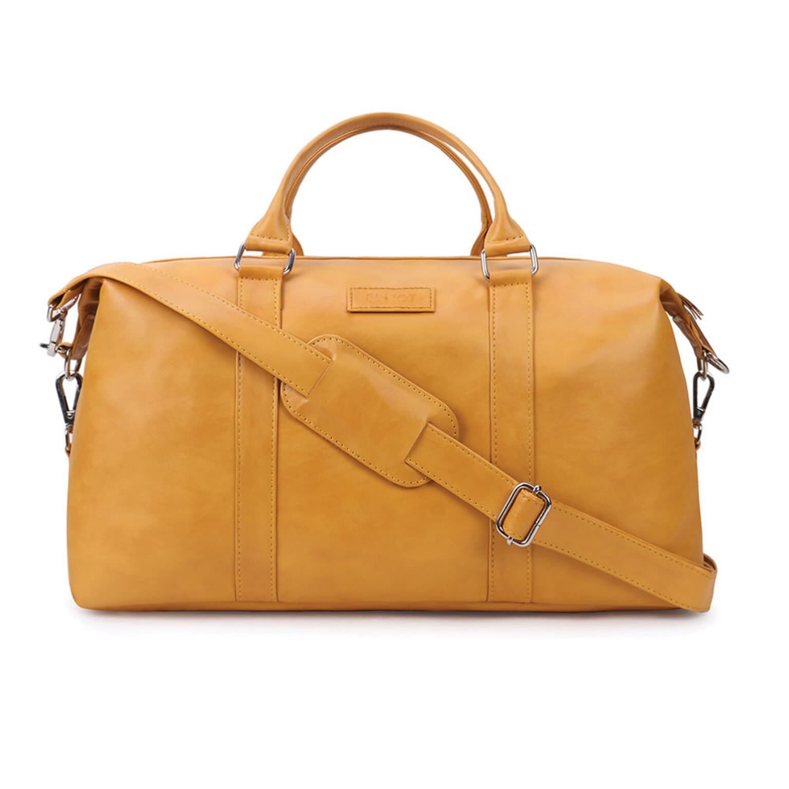 Elliot Colors Series Yellow Duffel Bag | Premium Vegan Leather | Travel, Gym & Weekend Use | Durable with Zip & Adjustable Strap | Warranty Included