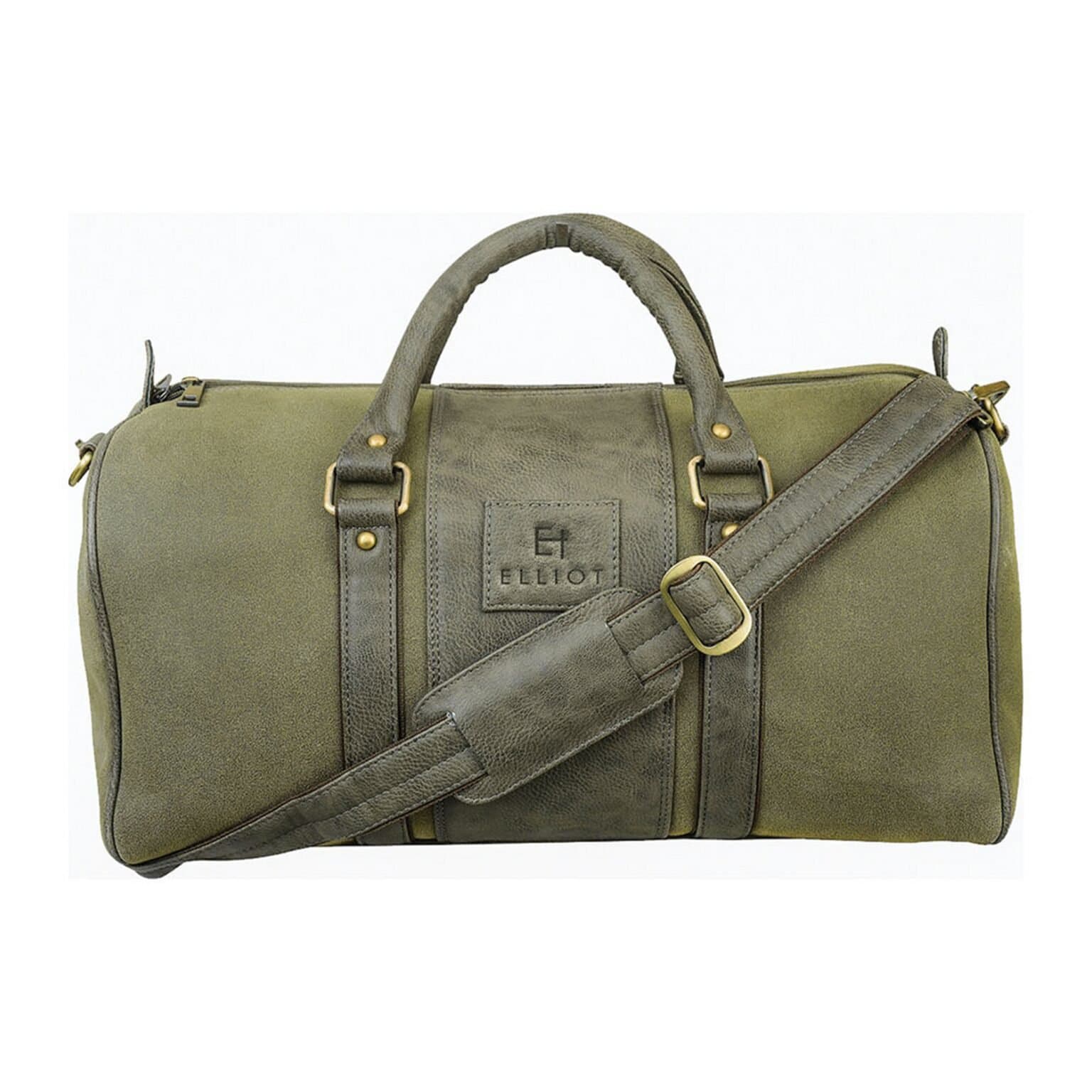 Elliot Duffle Series Unisex Travel Bag | Premium Green Vegan Leather, 1 Main Compartment, Inner Zip Pocket & Mobile Pouch | Lightweight Luggage for Work & Leisure | 6-Month Warranty