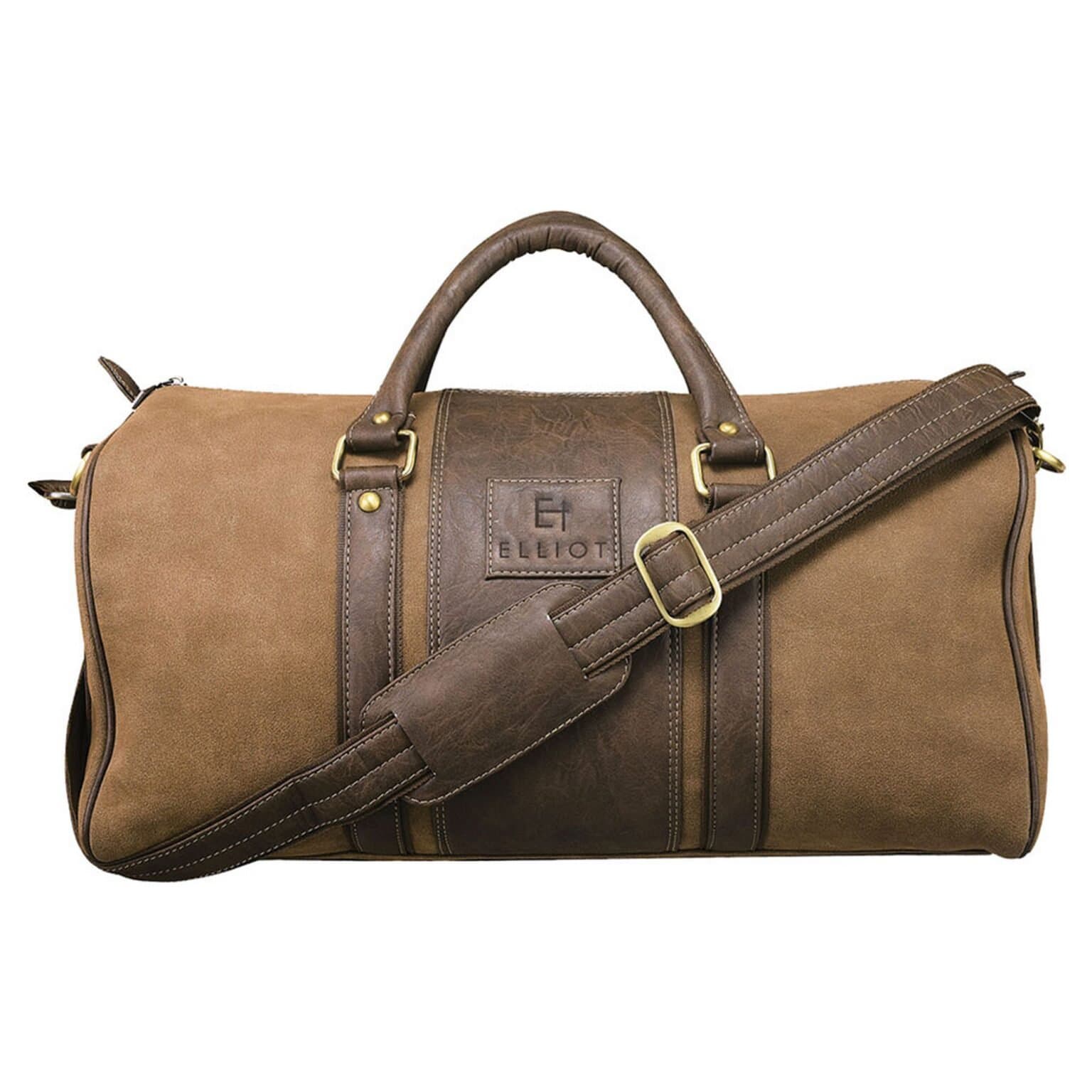 Elliot Duffle Series Brown Vegan Leather Luggage Bag | Unisex Duffle with Inner Mobile & Zip Pocket | Elegant, Functional Design for Daily Commute & Travel | With Warranty