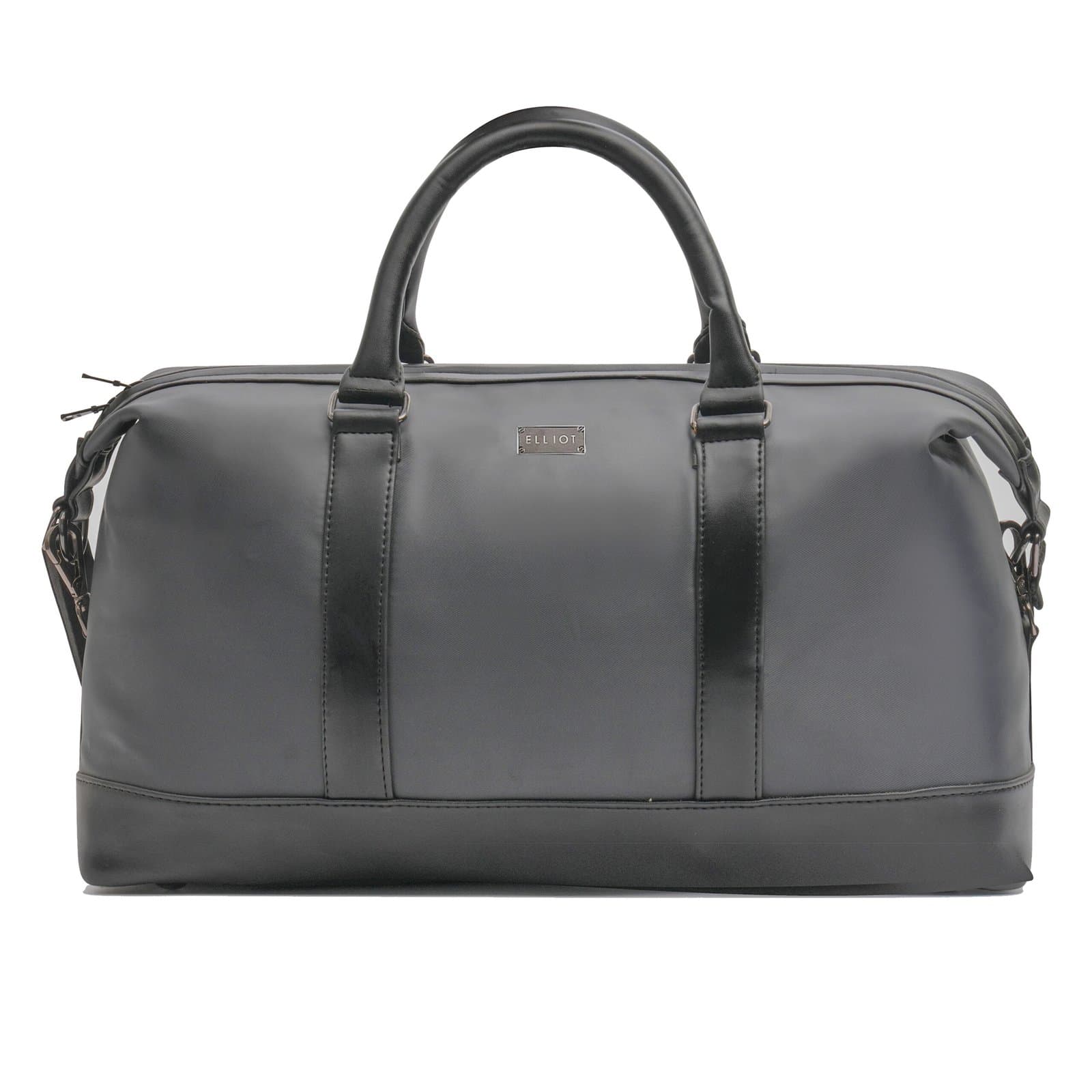 Elliot Hydra Series Duffel Bag | Black Water-Resistant Fabric | Travel Luggage Bag for Men & Women | Spacious Compartments + Detachable Strap | Zip Closure
