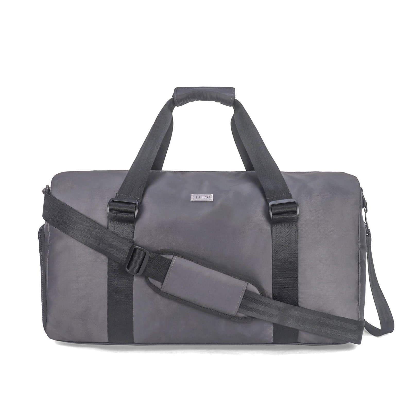 Elliot Hydra IV Series Duffel Bag | Multipurpose Travel Bag with Shoe Pocket | Water-Resistant Fabric | Large Size – Black