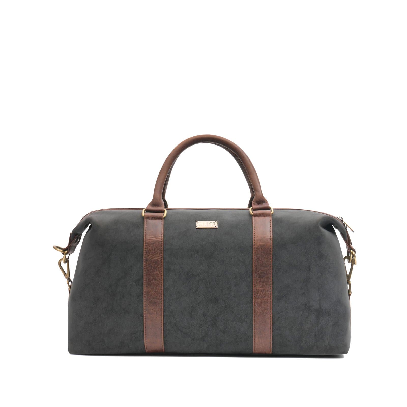 Elliot Maestro II Grey Vegan Leather Duffel Bag – Zip Closure, 1 Main Compartment, Inner Organizer Pockets, Detachable Adjustable Strap, Stylish Travel & Office Bag