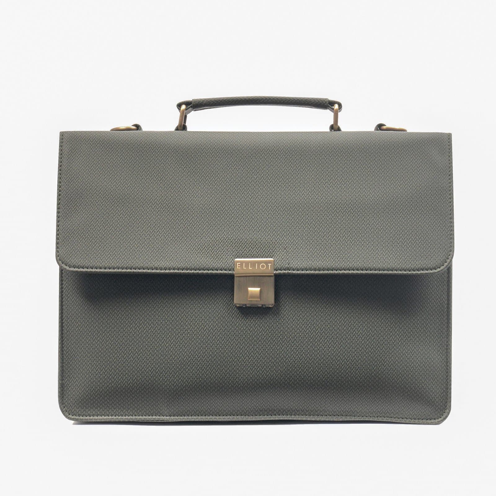 Elliot Basta Series Green Vegan Leather Laptop Messenger Bag | Unisex Handmade with Detachable Shoulder Strap- Perfect for Professional & Casual Laptop Office Bag for Men & Women
