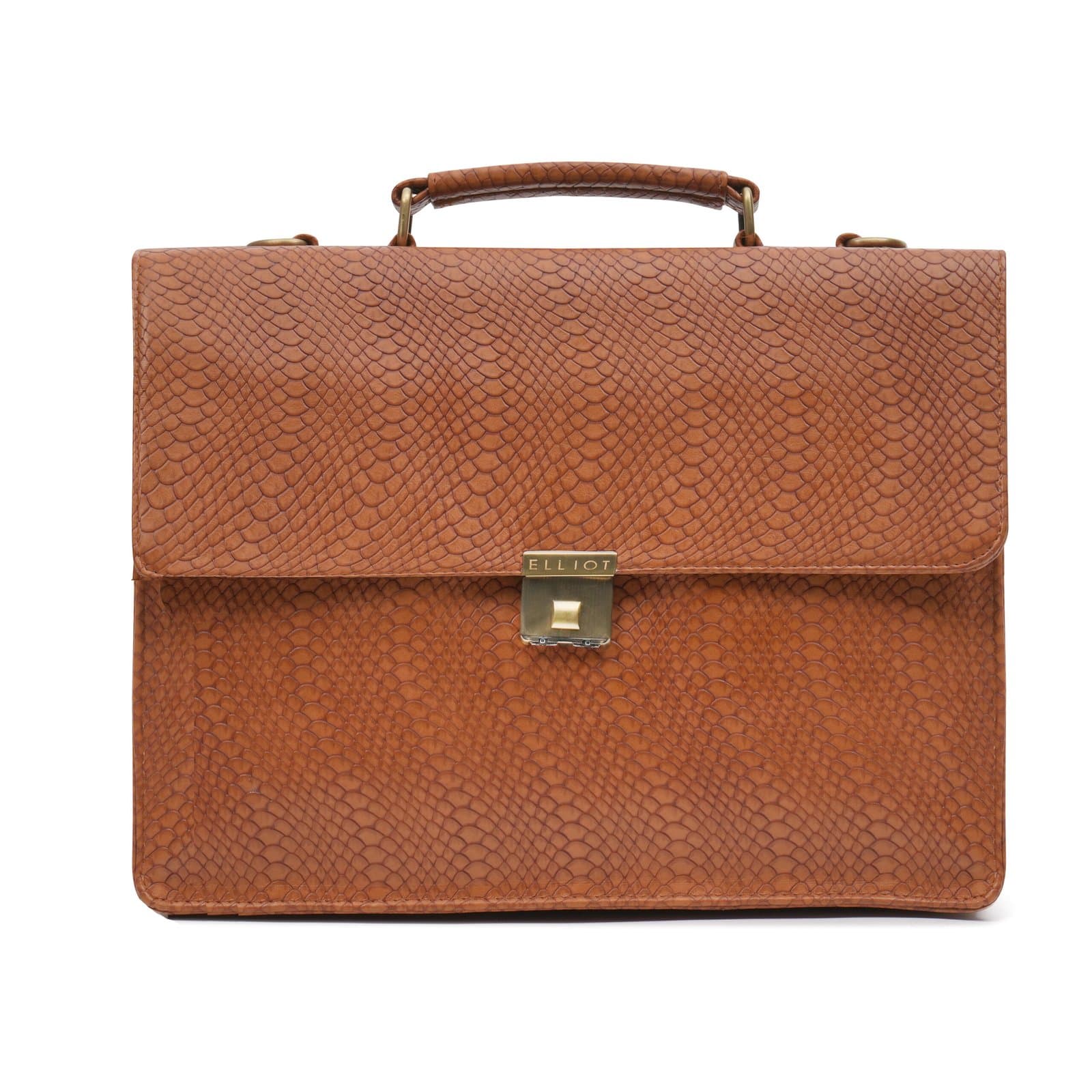 Elliot Basta Series Tan Vegan Leather Laptop Messenger Bag | Unisex Handmade with Detachable Shoulder Strap- Perfect for Professional & Casual Laptop Office Bag for Men & Women