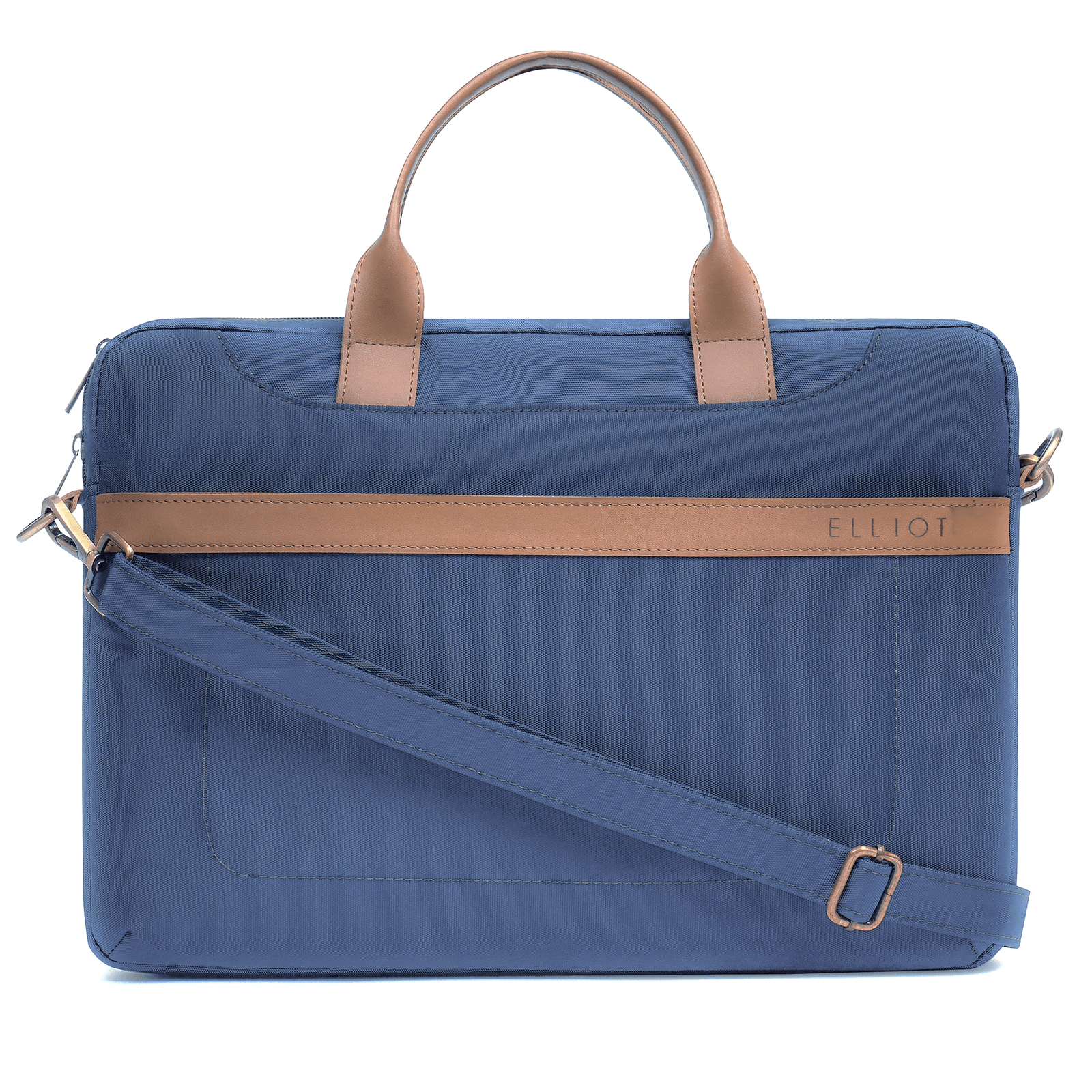 Elliot Easygo VI Series Laptop Bag, Zipper Closure, Laptop Padded Compartment, Detachable Strap, Office & Travel Use, 14 Inch Size, Teal Blue Tan