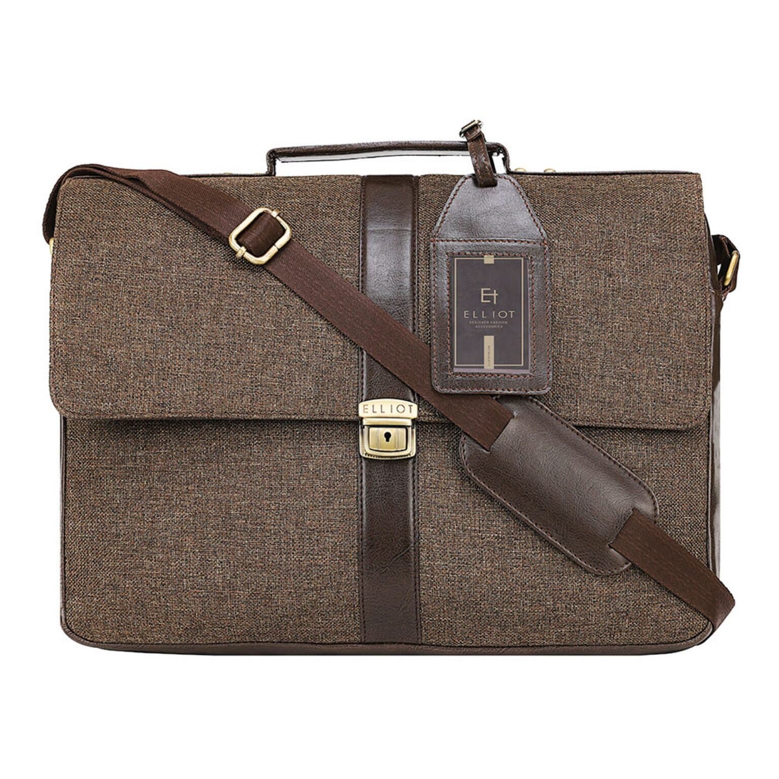 Elliot Brown Jute Fabric Laptop Bag | Fusion Series | 15.6 Inch Unisex Messenger Bag | Eco-Friendly, Lightweight with Laptop Sleeve & Luggage Handle