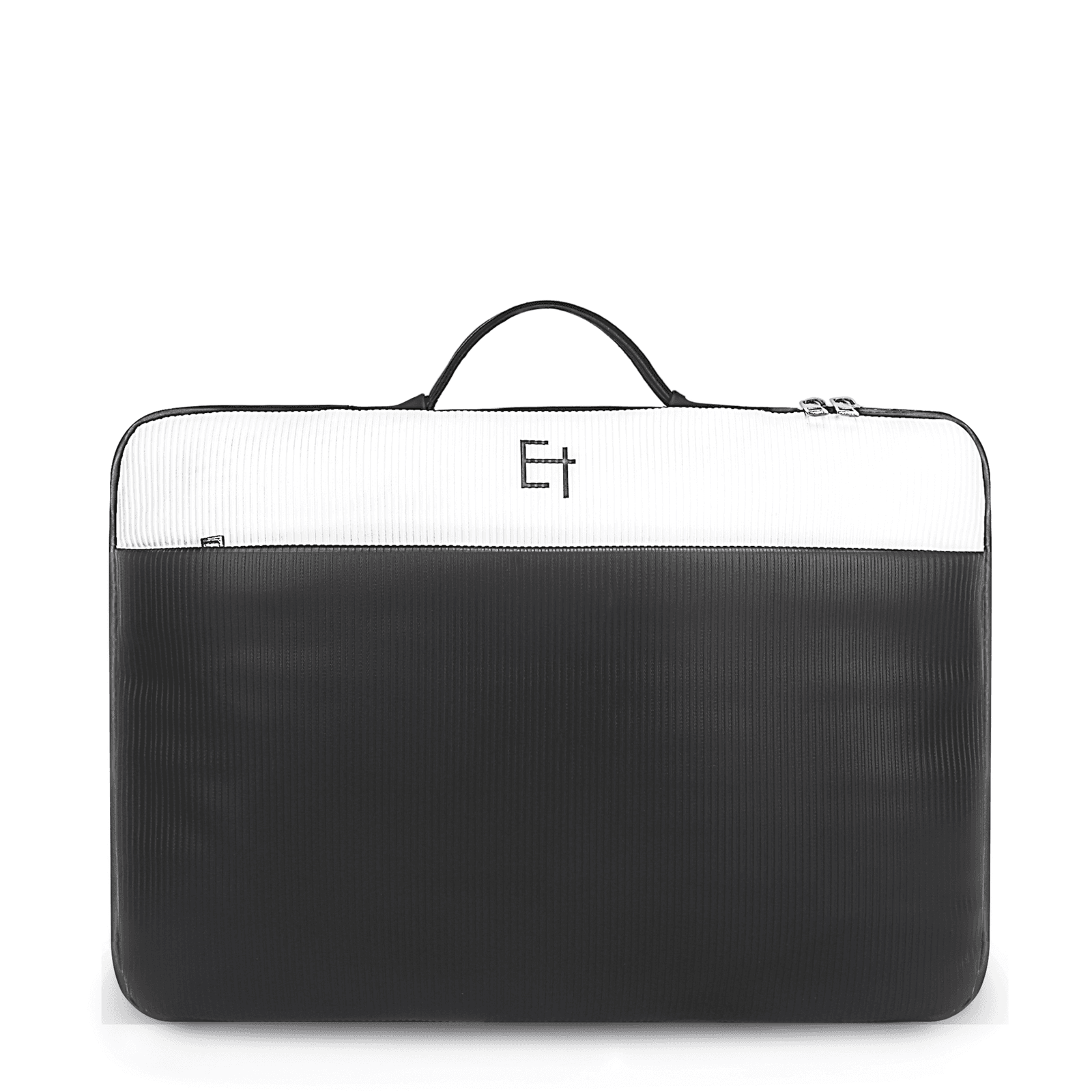 Elliot Strpies III Series Whit-Black Two tone Laptop Sleeve Bag Lightweight and Durable with Zipper Closure for Office and Student Fits 15.6 Inch Laptop