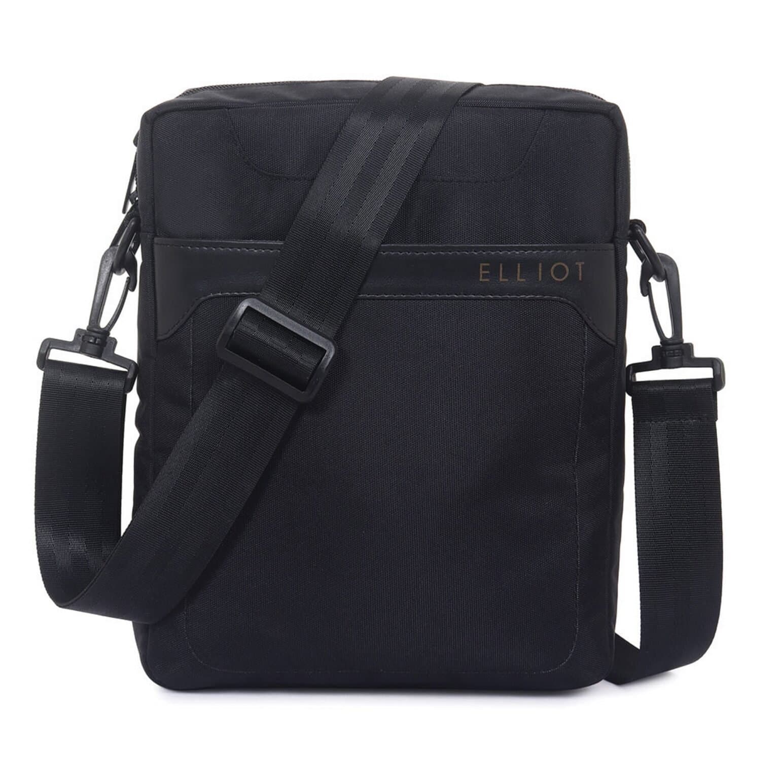 Elliot Easygo Series Matte Black Sling Bag – Functional & Stylish Crossbody Bag with Secure Zippers, Ideal for Travel & Daily Use