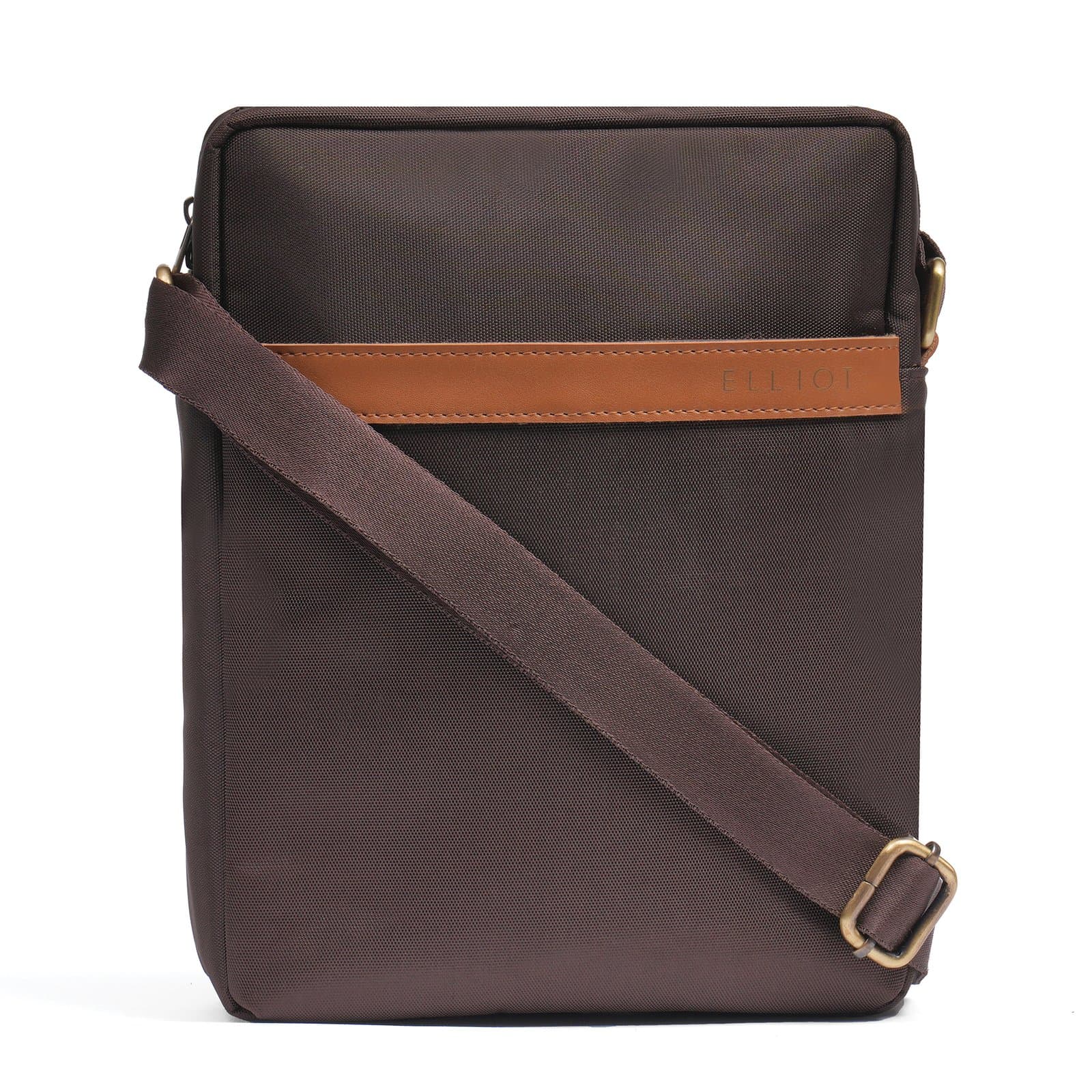Elliot Easygo VI Series Matte Brown Sling Bag – Functional & Stylish Crossbody Bag with Secure Zippers, Ideal for Travel & Daily Use