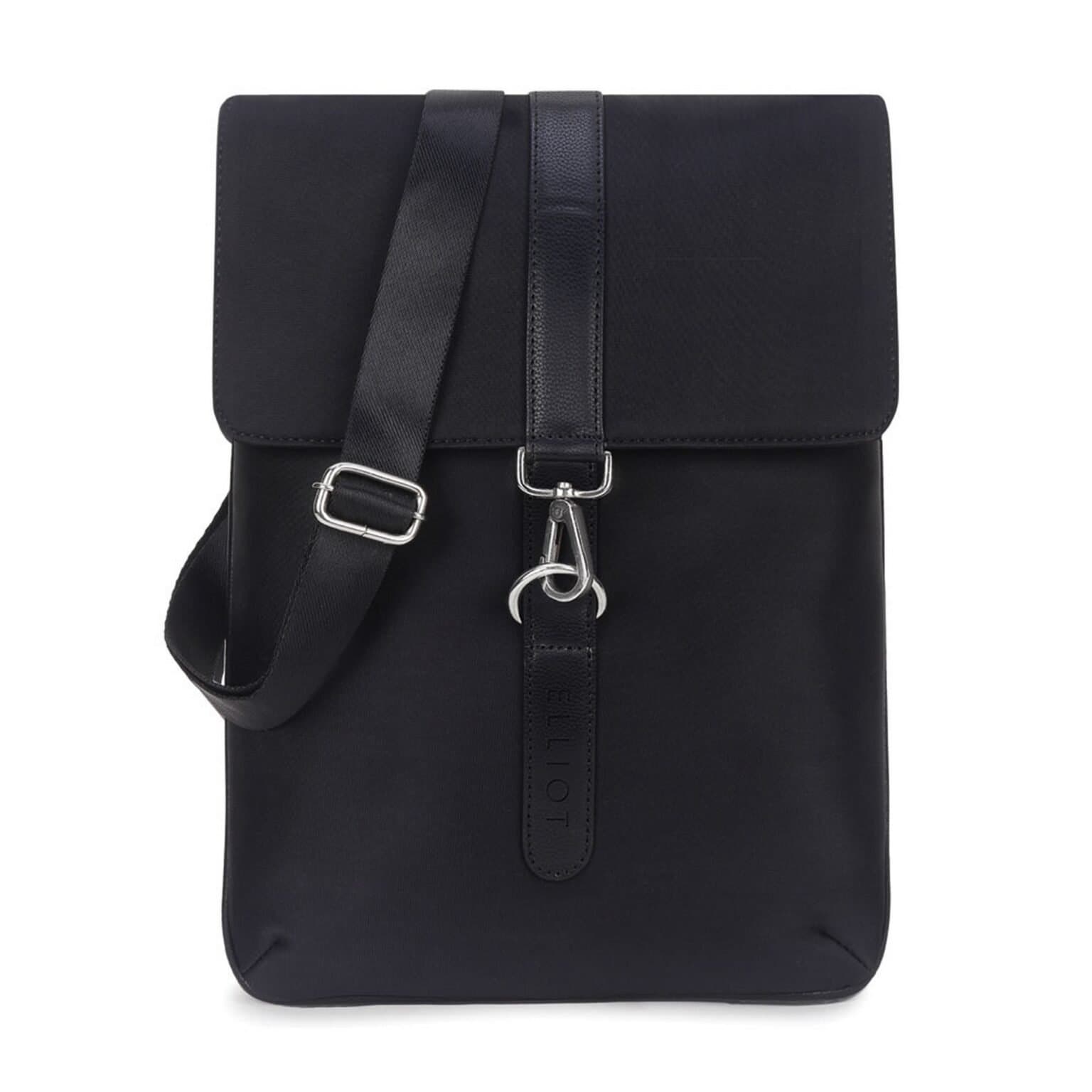 Elliot Maestro III Series Sling Bag – Matte Black Finish, Front & Back Velcro Pockets, Rugged Hook Flap Closure & 6 Months Warranty