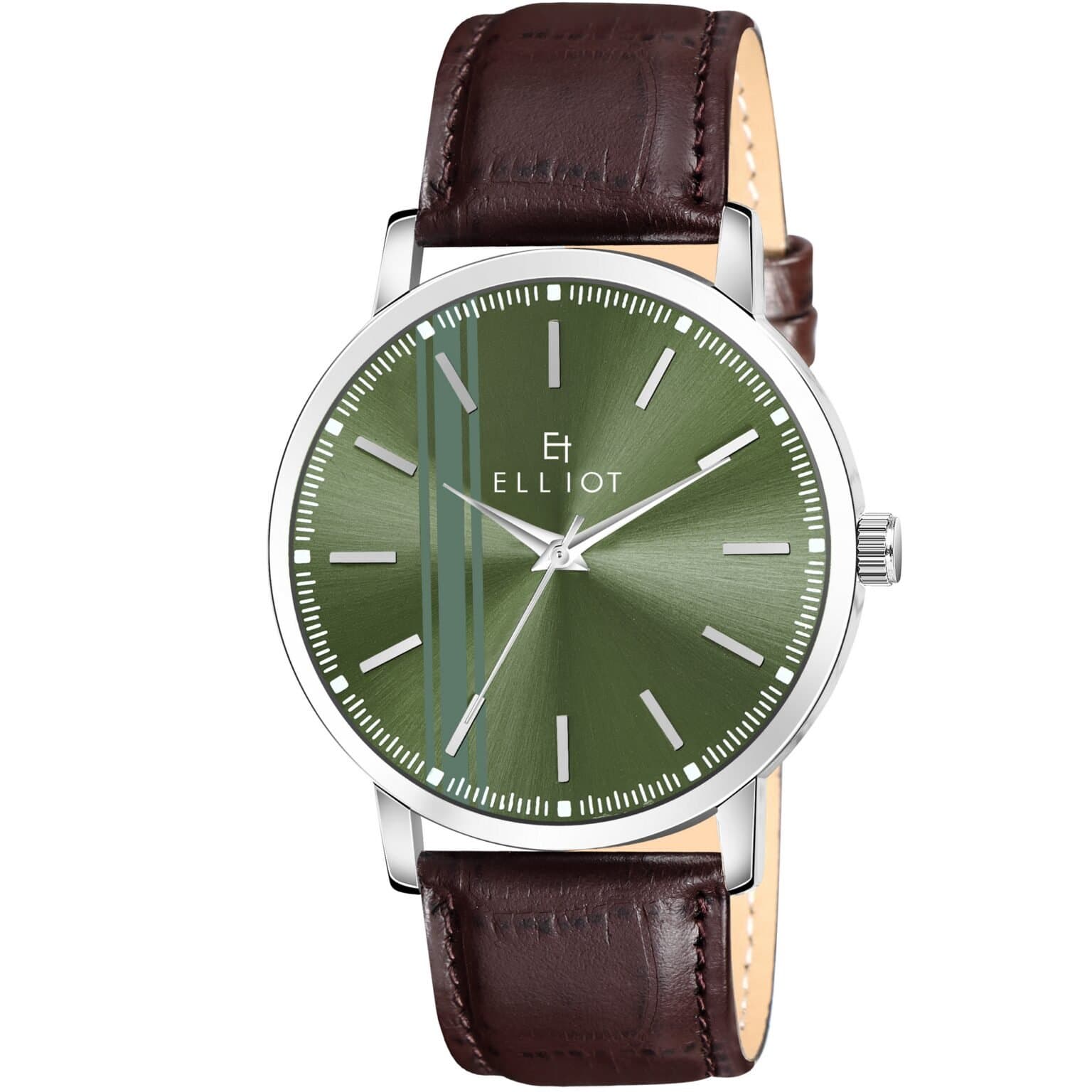 Elliot Green Dial Men’s Watch Admiral Series with Vegan Leather Strap | Casual & Formal Quartz Wristwatch | 50mm Case