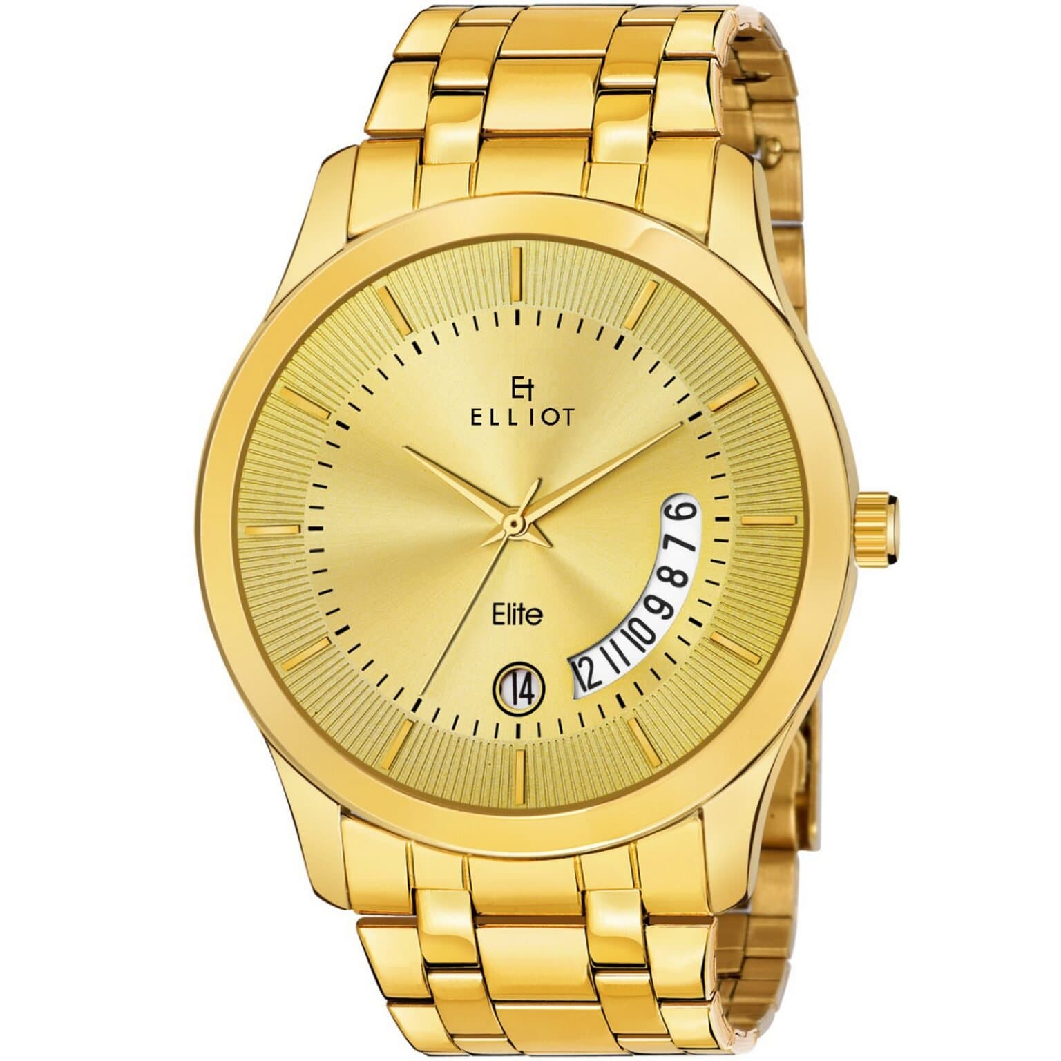 Elliot Elite XIII Series Men’s All-Gold Analog Watch with Date Display
