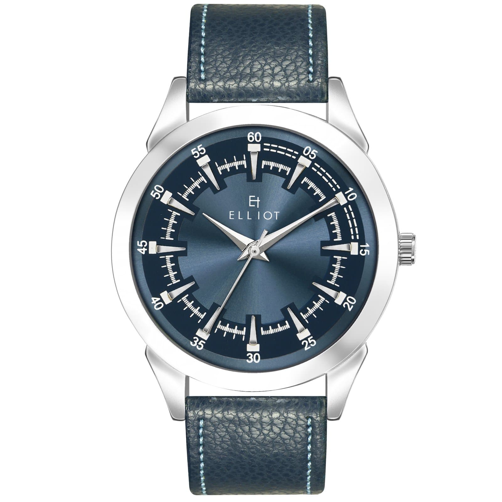 Elliot STV III Men’s Watch – Bold Blue Dial Design | Precision Quartz | 40mm Stainless Steel Case | Blue Vegan Leather Strap