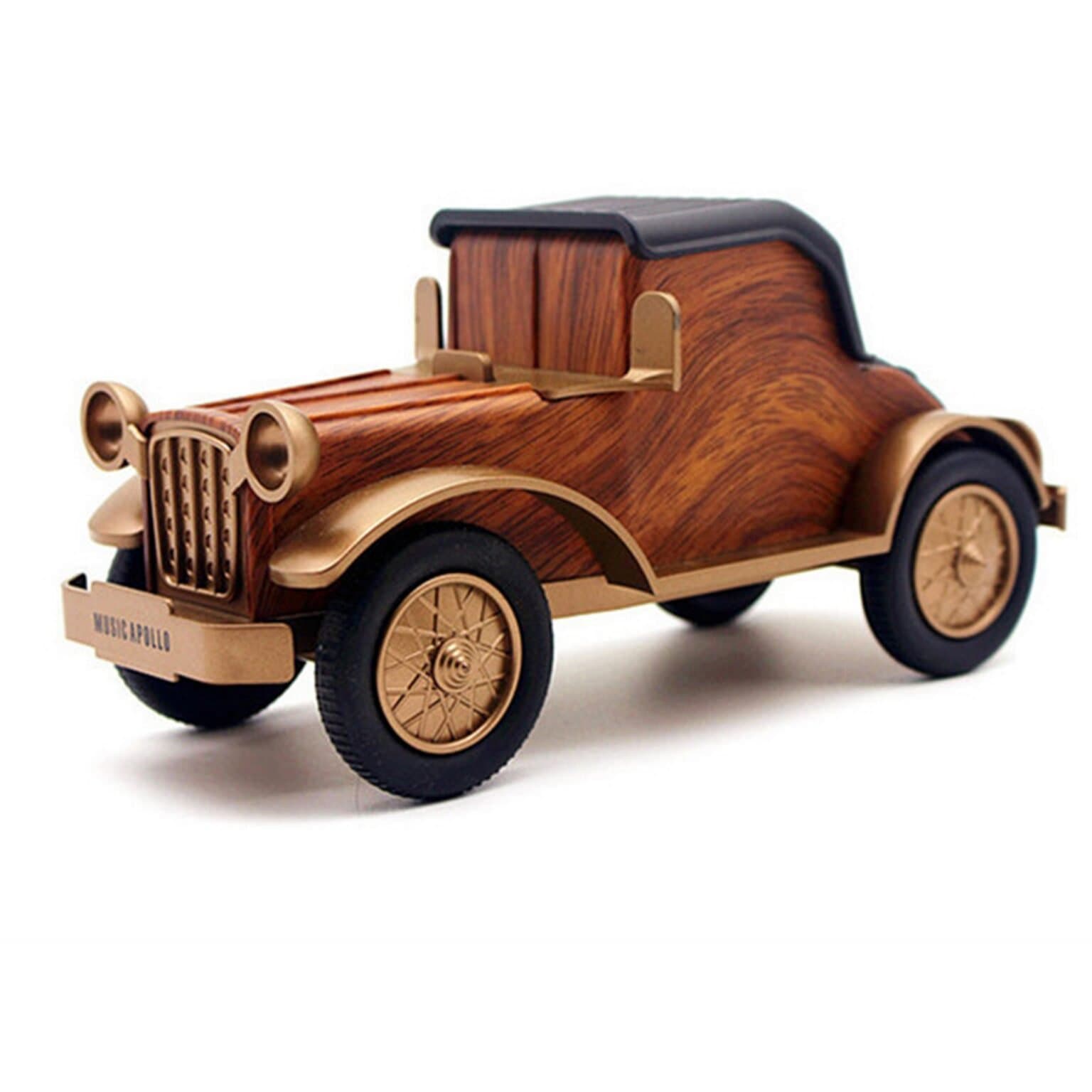 Elliot Apollo Series Wooden Retro Portable Bluetooth Speaker, FM Radio, USB/TF/AUX Support, Rechargeable Battery, Hi-Fi Sound, Compact Tabletop Size – Brown