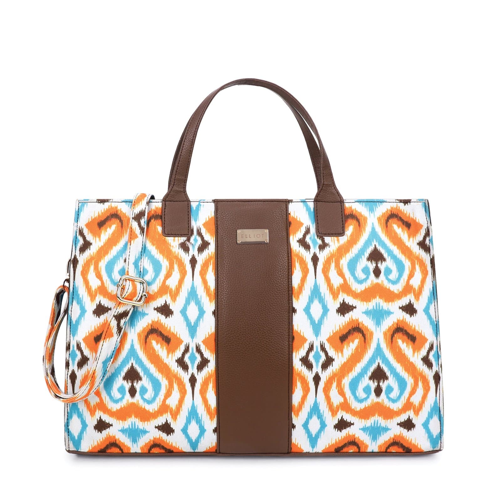 Elliot Art Series Multicolour Printed Women’s Satchel – Bonded Canvas Fabric, Zip Pocket & Tablet Sleeve – Stylish Casual Shoulder Bag with Detachable Strap