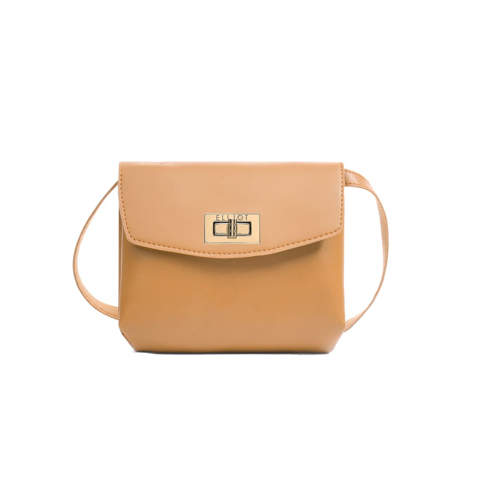 Elliot Women’s Apollo Tan Series Mini Purse – Elegant Vegan Leather with Twister Lock, Two Compartments, Compact Design – Everyday or Travel Use