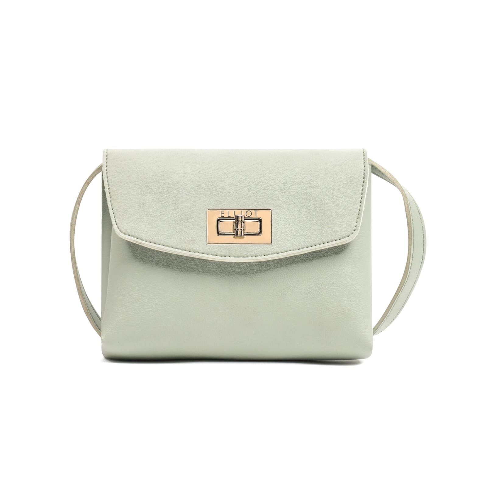 Elliot Women’s Diva Mint Green Series Mini Purse – Elegant Vegan Leather with Twister Lock, Two Compartments, Compact Design – Everyday or Travel Use