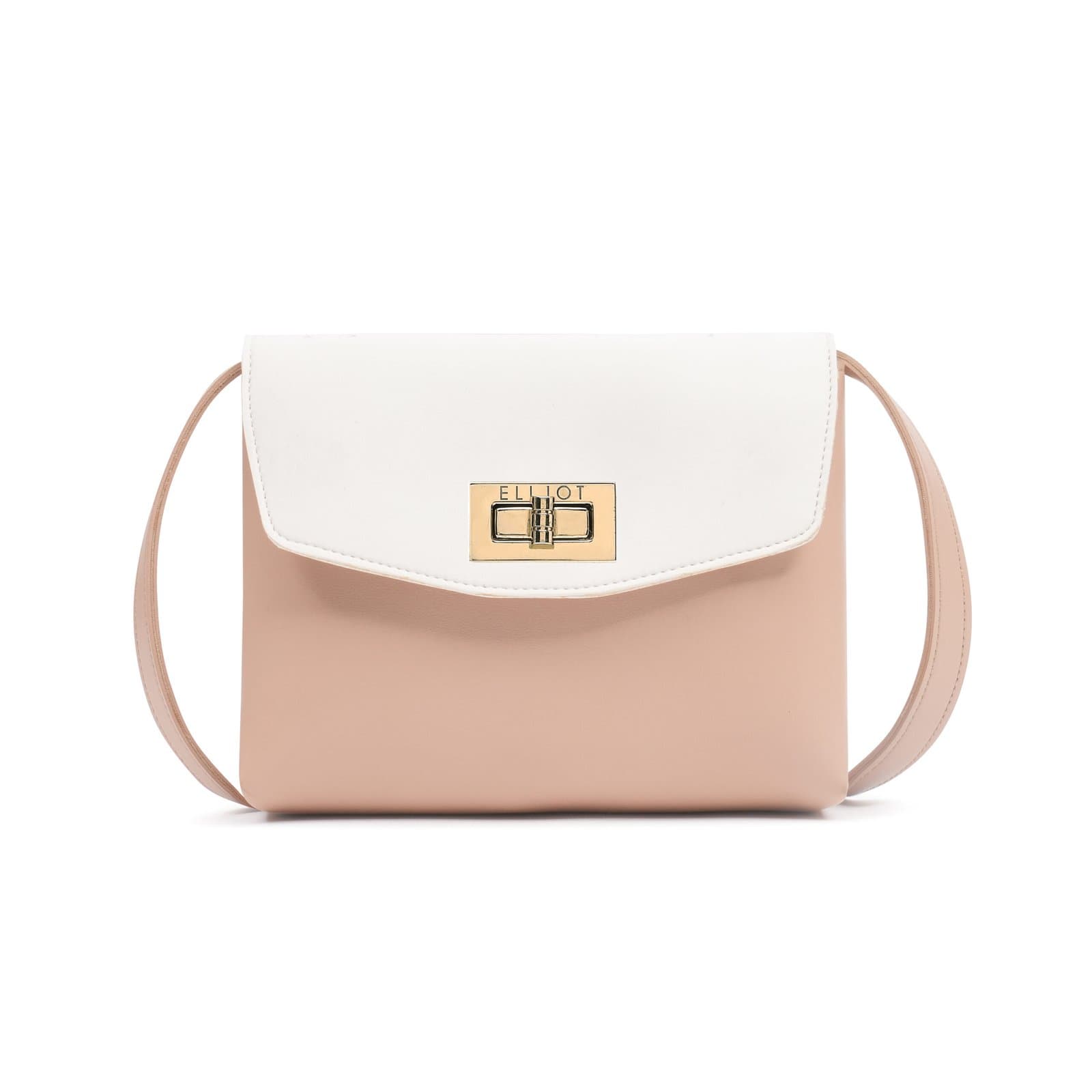 Elliot Women’s Diva III White-Beige Series Mini Purse – Elegant Vegan Leather with Twister Lock, Two Compartments, Compact Design – Everyday or Travel Use