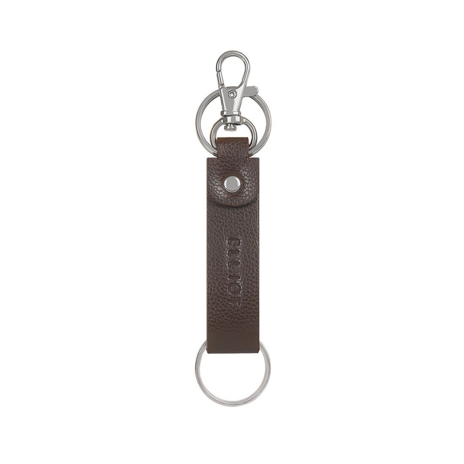 Elliot Duke Series Keychain Vegan Pebbled Leather Strap Dual Ring and Snap Closure Ideal for Everyday Use Travel Office