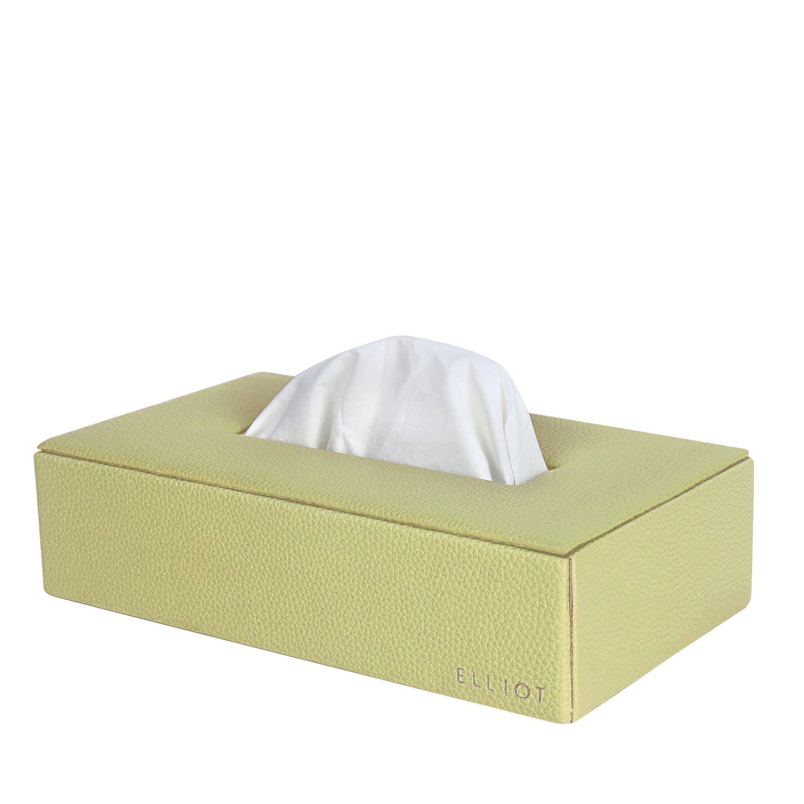 Elliot Premium Vegan Leather Tissue Box Holder with Wooden Base, Rectangular Napkin Holder & Tissue Paper Dispenser for Home, Office & Car, Facial Tissue Case Organizer In Olive Green